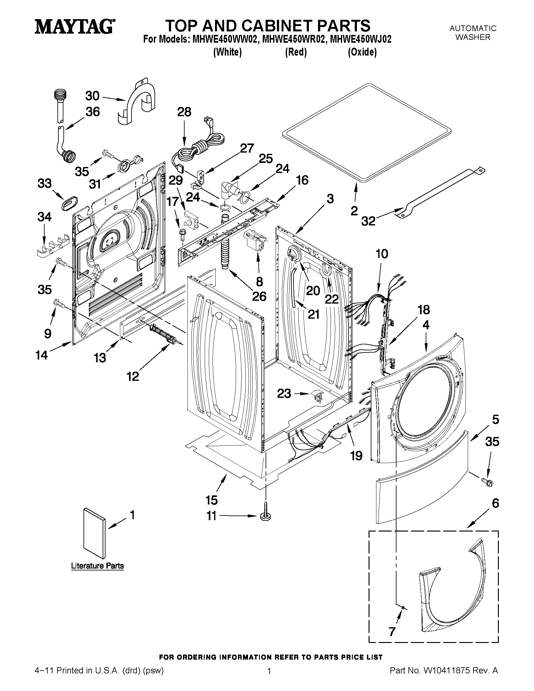 01 - TOP AND CABINET PARTS