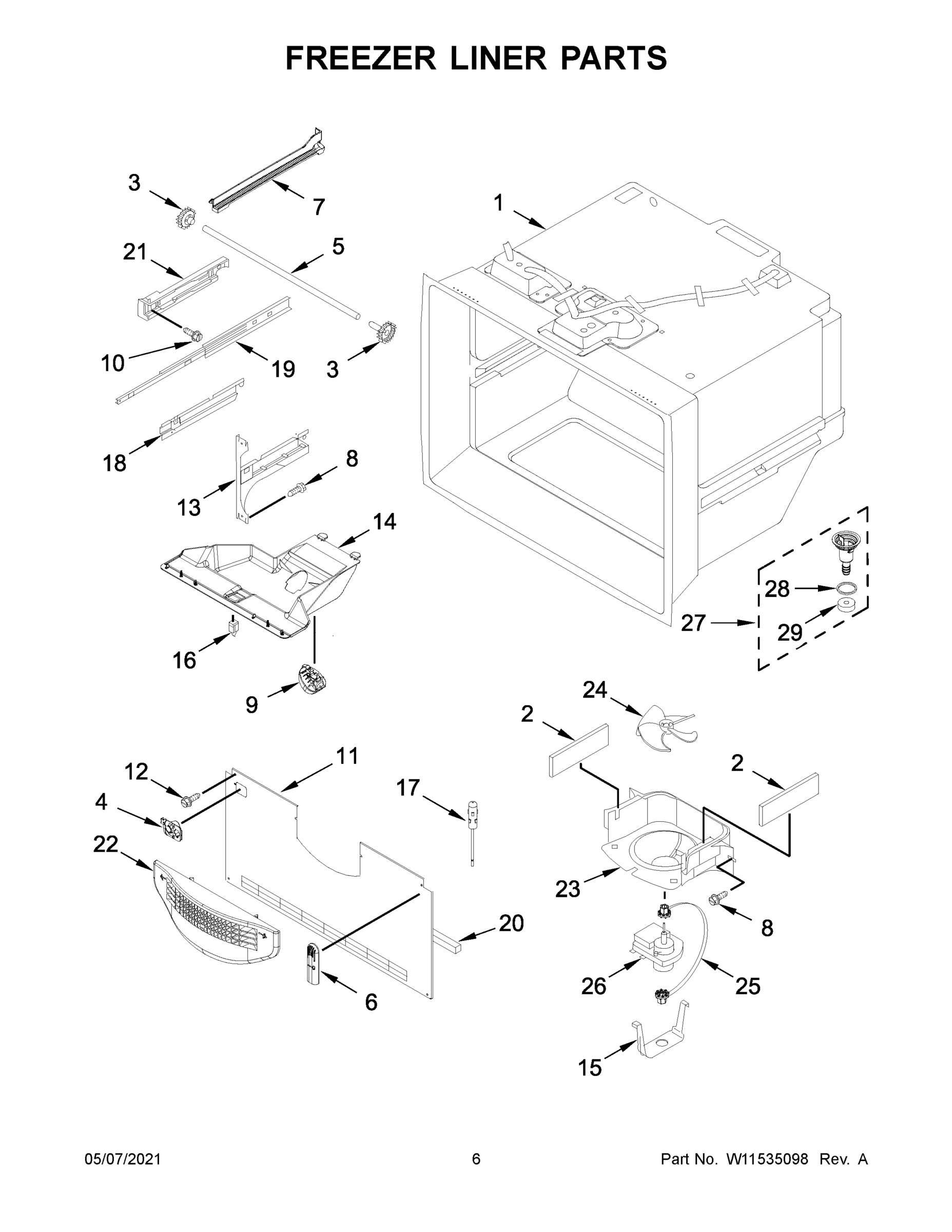 04 - FREEZER LINER PARTS