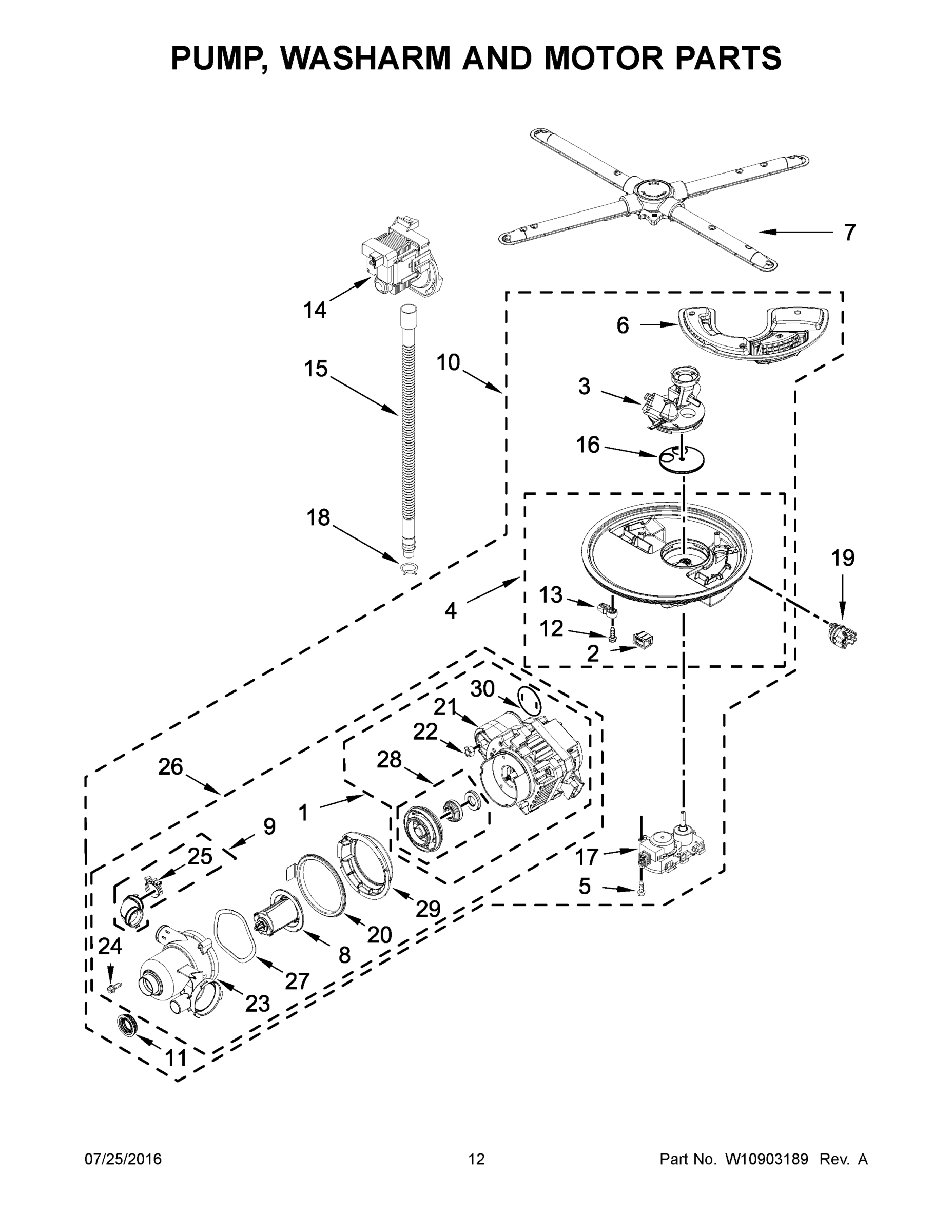 07 - PUMP, WASHARM AND MOTOR PARTS