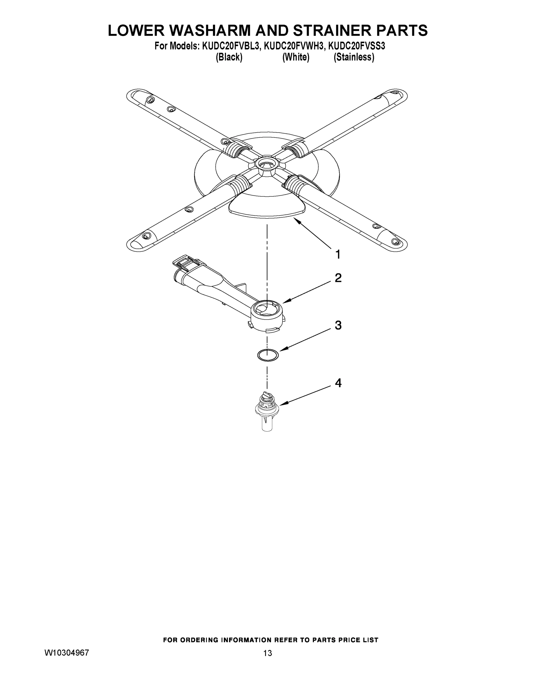 11 - LOWER WASHARM AND STRAINER PARTS