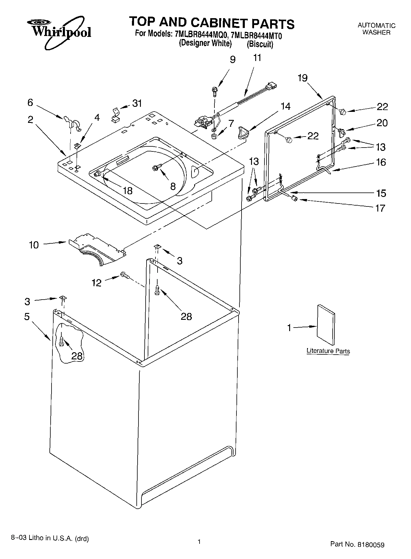 01 - TOP AND CABINET PARTS