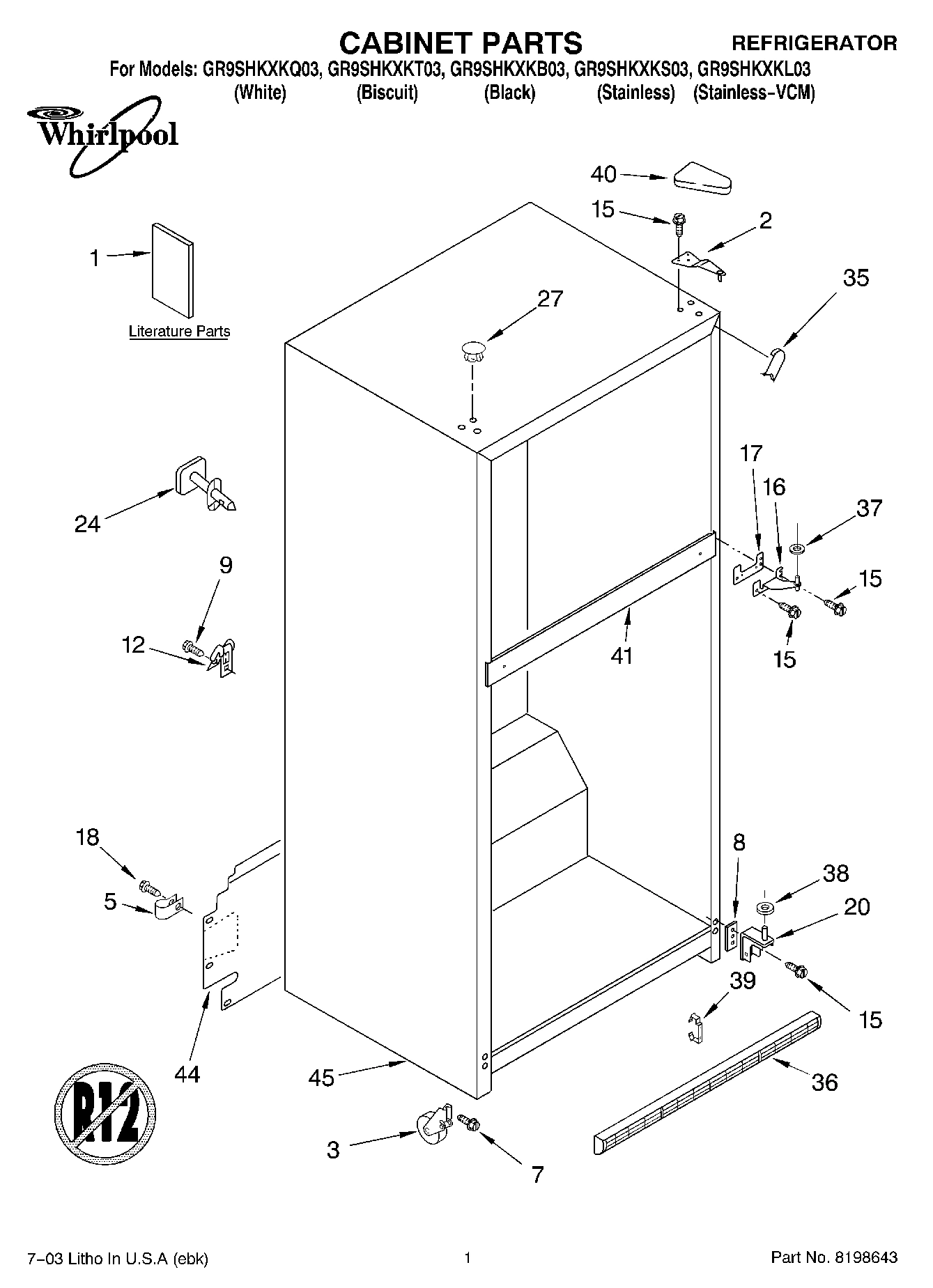 01 - CABINET PARTS