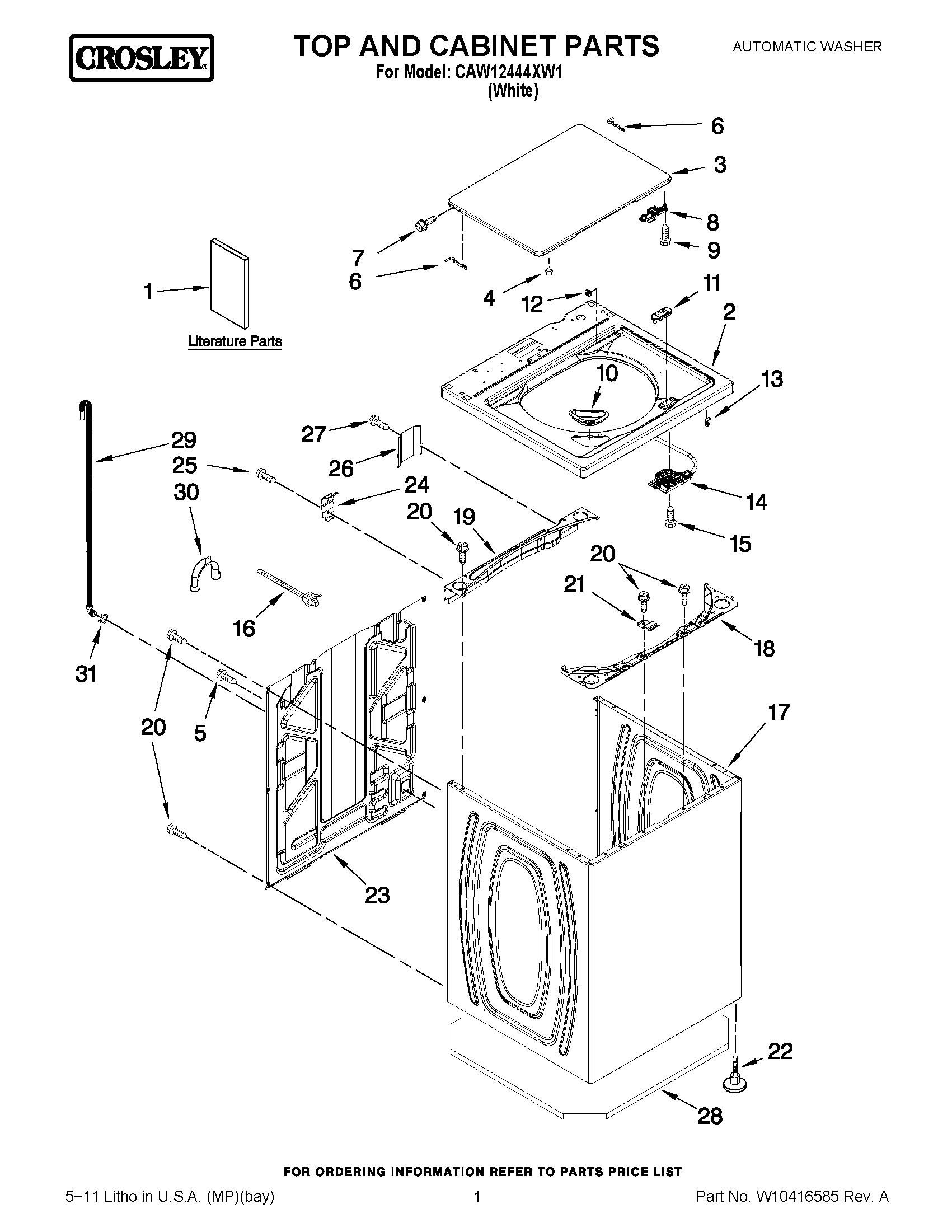 01 - TOP AND CABINET PARTS