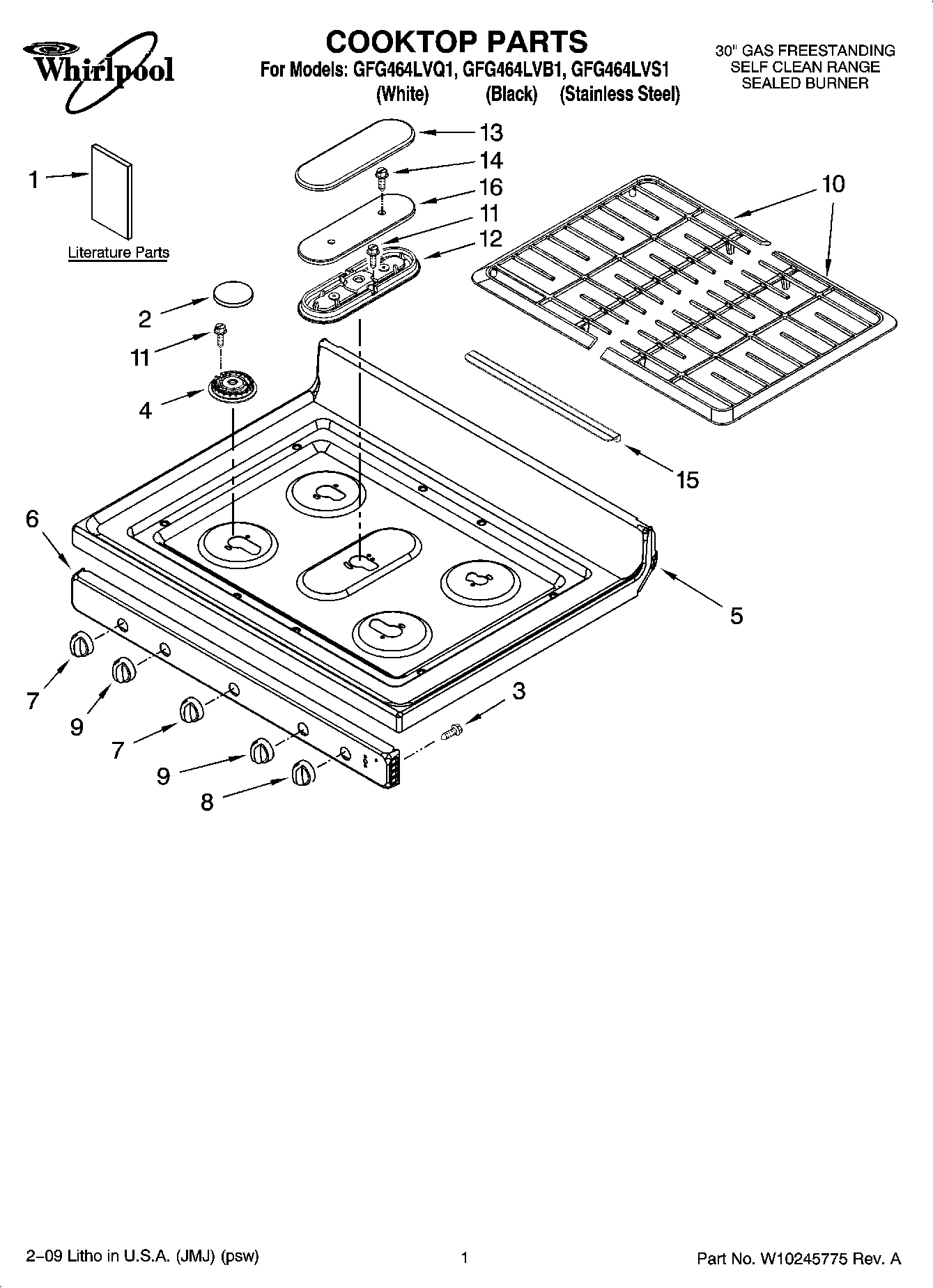 01 - COOKTOP PARTS