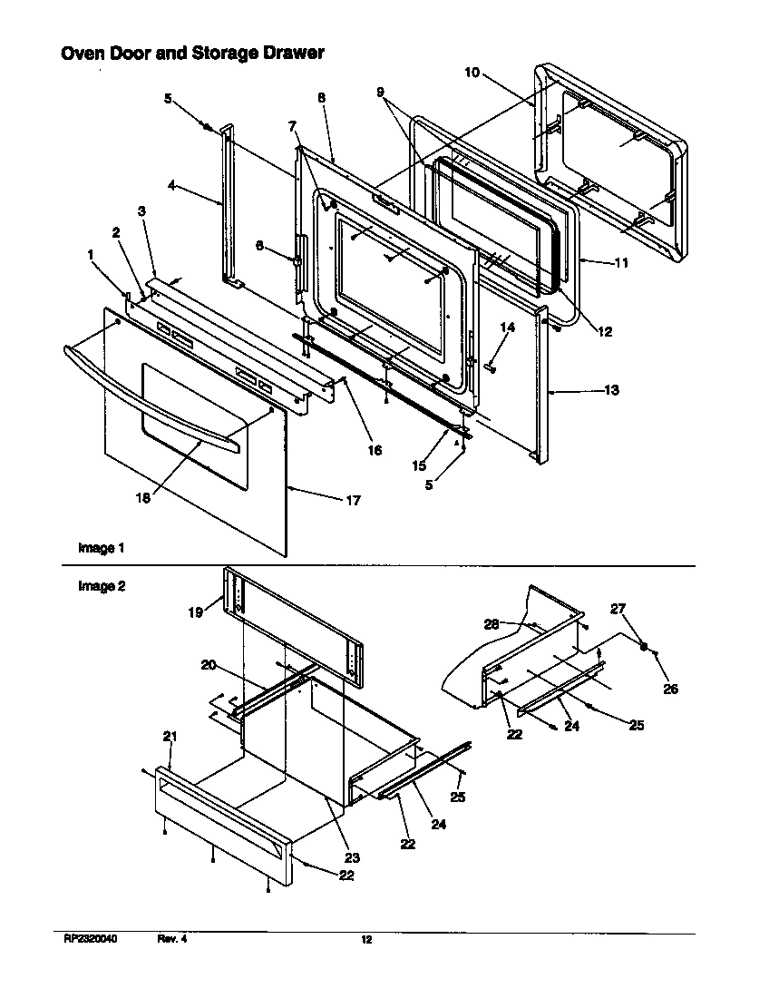 04 - OVEN DOOR AND STORAGE DRAWER