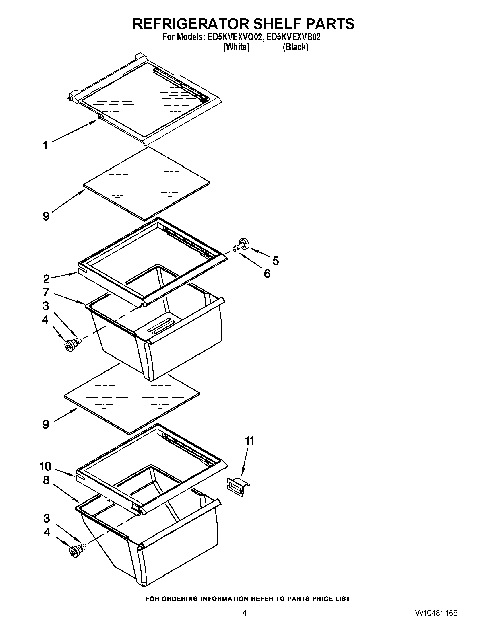 03 - REFRIGERATOR SHELF PARTS