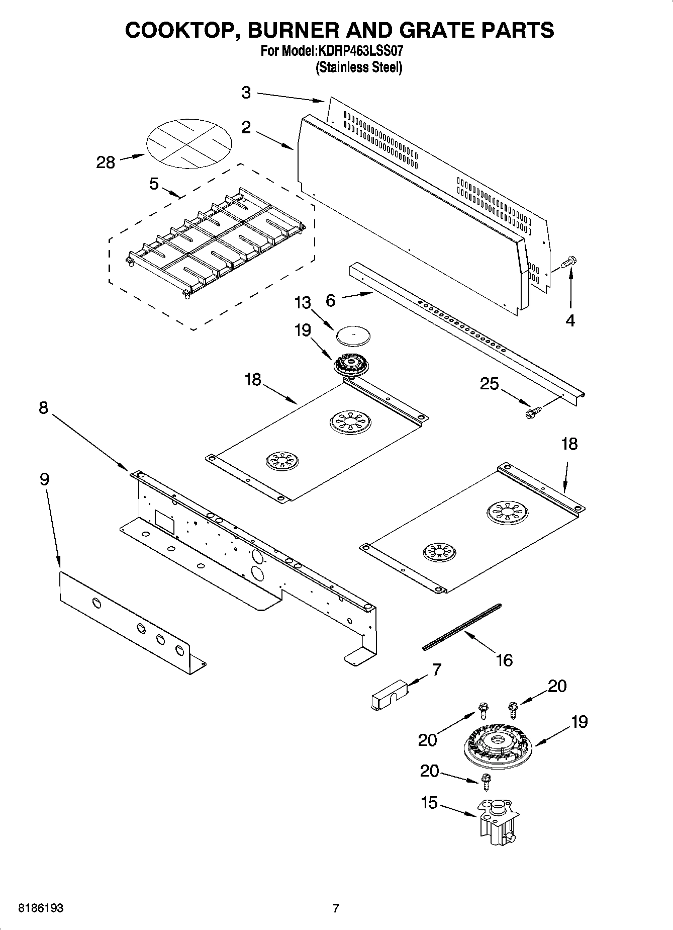 06 - COOKTOP, BURNER AND GRATE PARTS