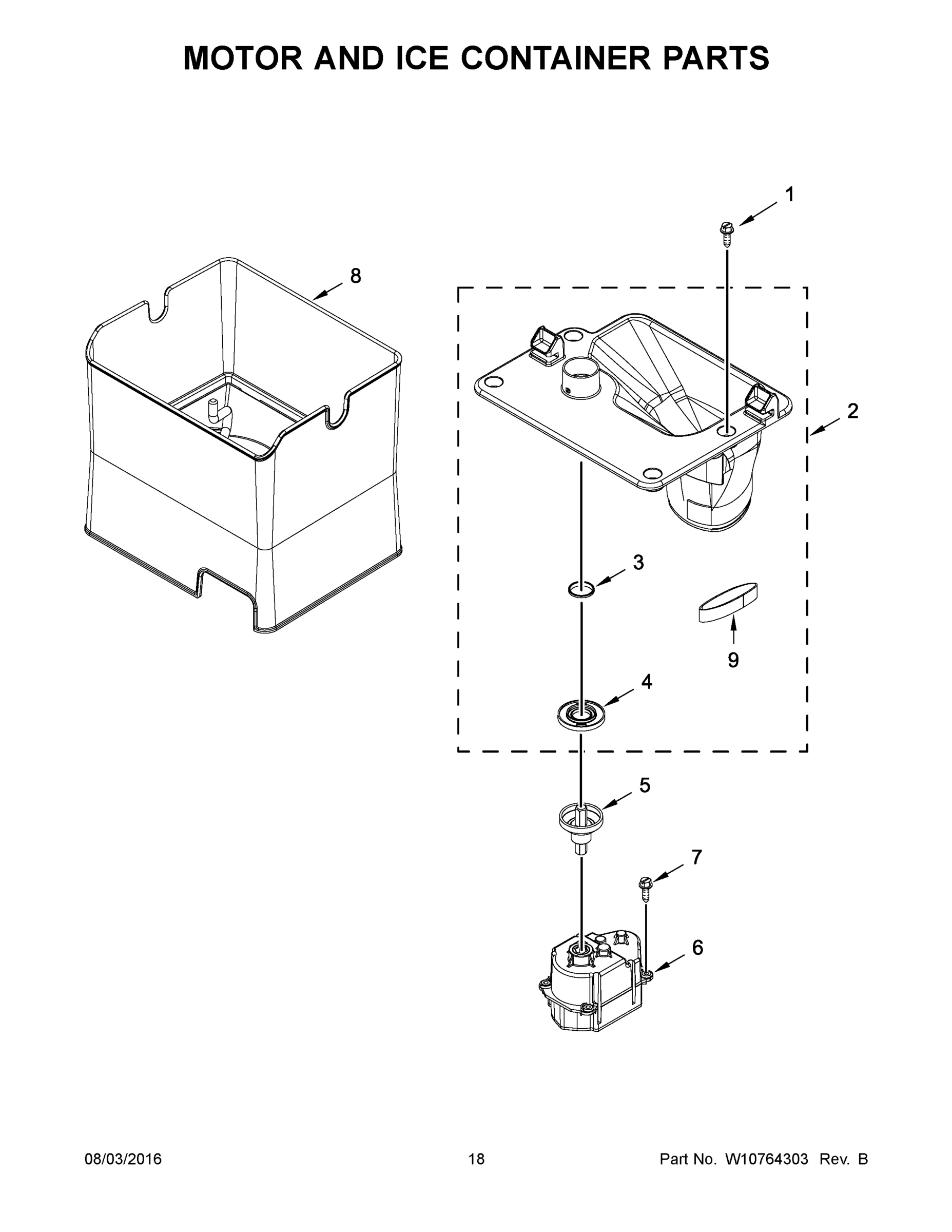 10 - MOTOR AND ICE CONTAINER PARTS