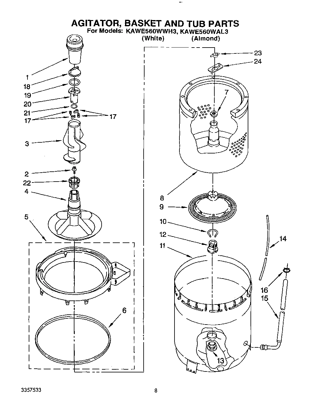 06 - AGITATOR, BASKET AND TUB