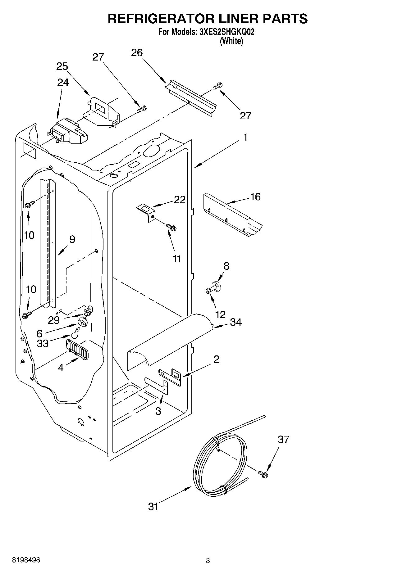 02 - REFRIGERATOR LINER PARTS