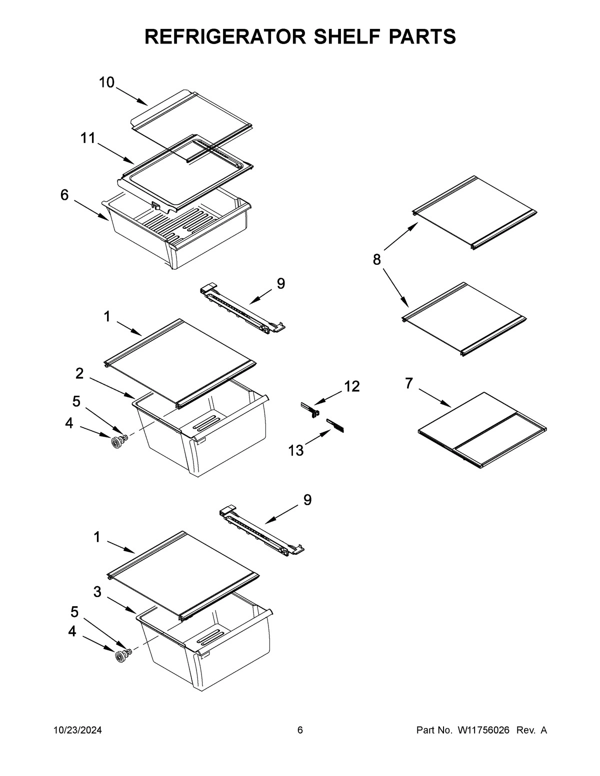 04 - REFRIGERATOR SHELF PARTS