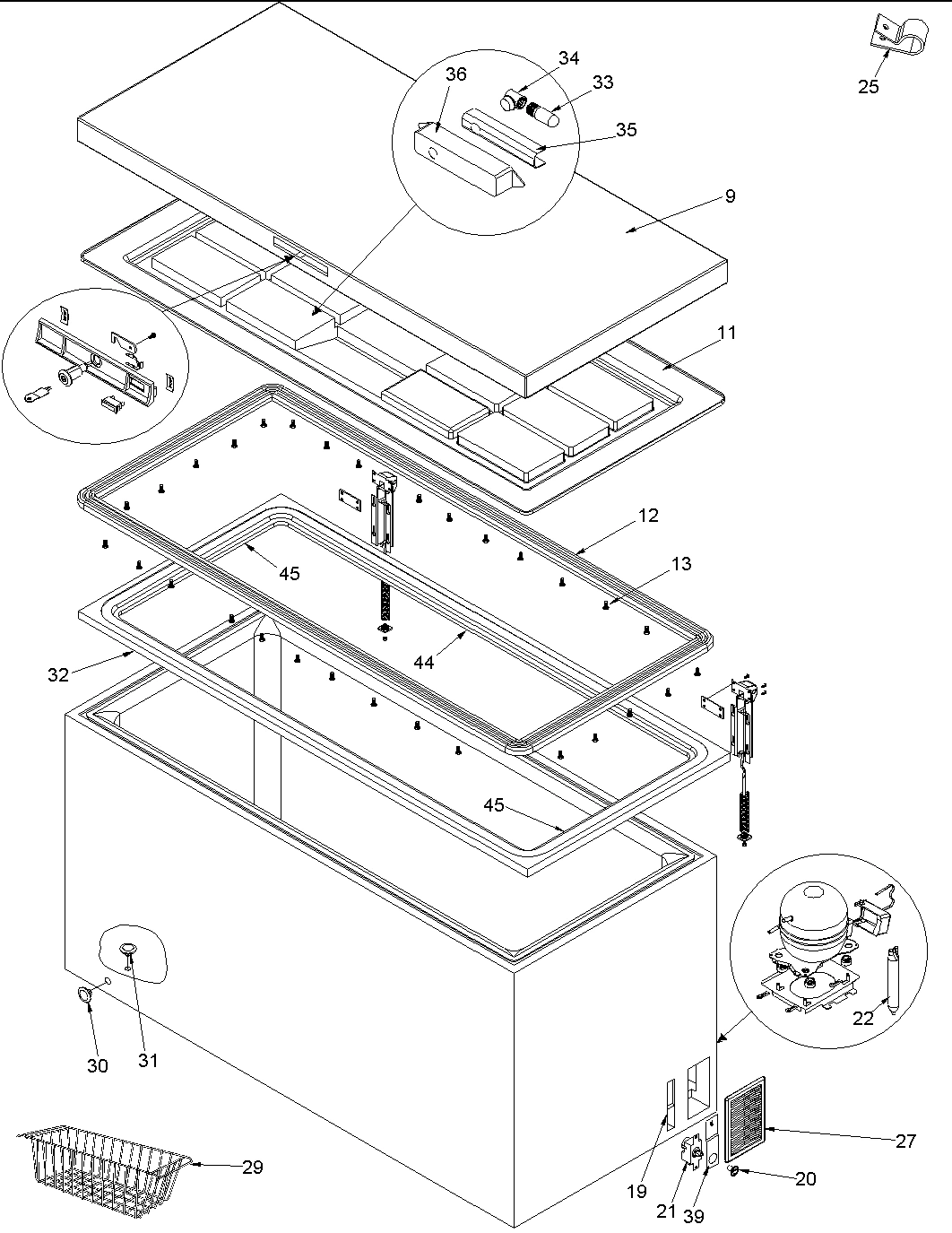 01 - Cabinet and Lid Assy