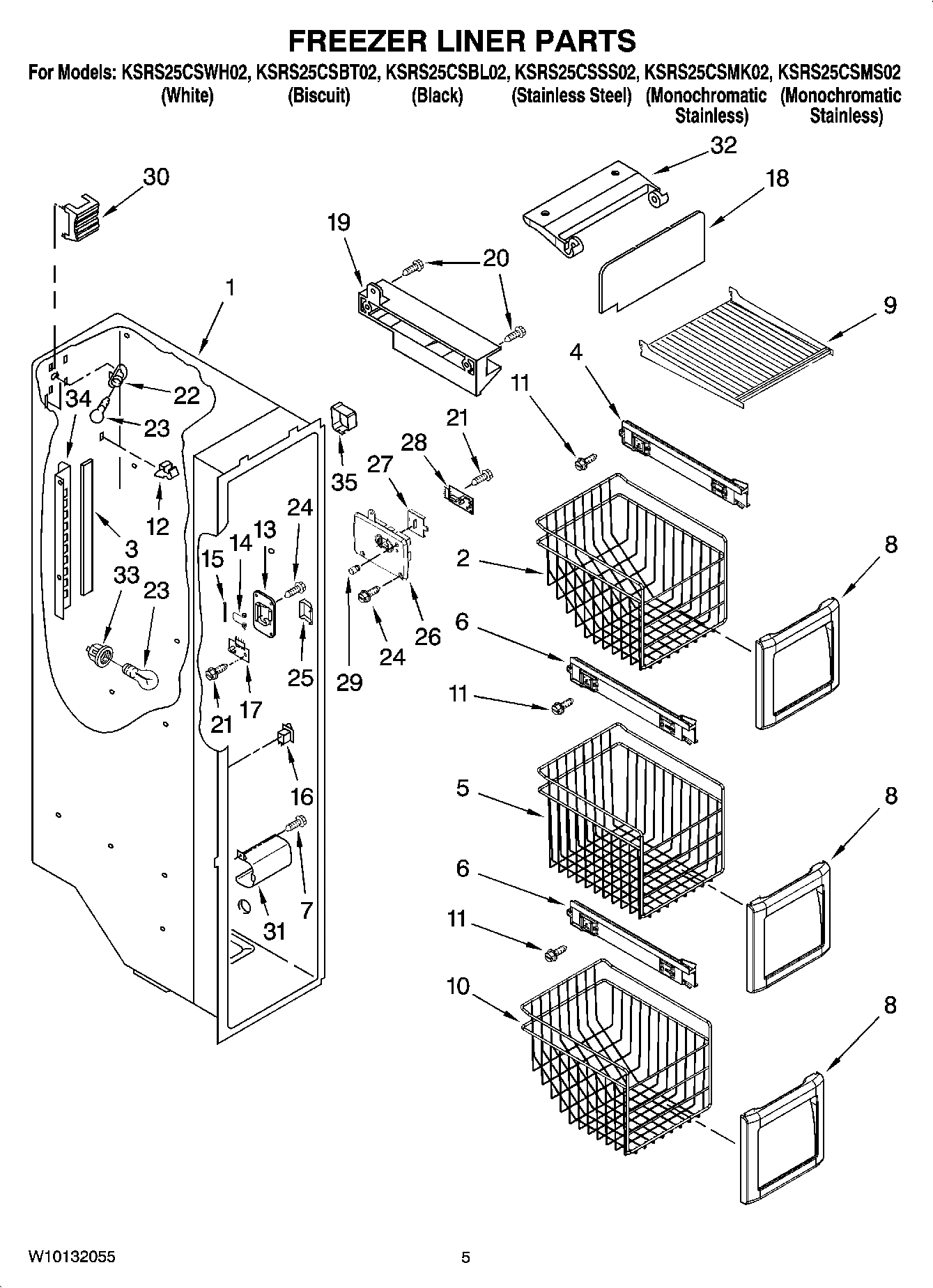 04 - FREEZER LINER PARTS