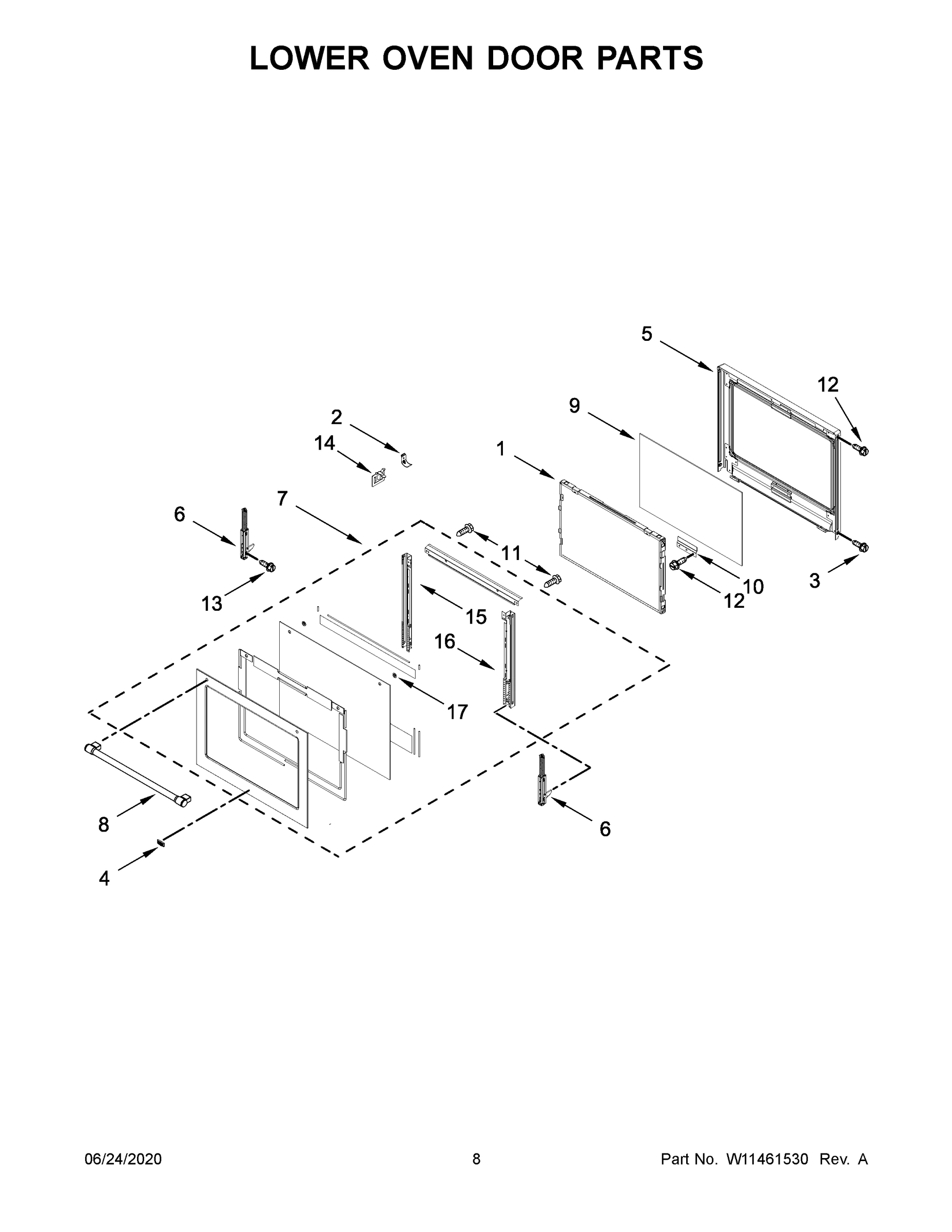 05 - LOWER OVEN DOOR PARTS