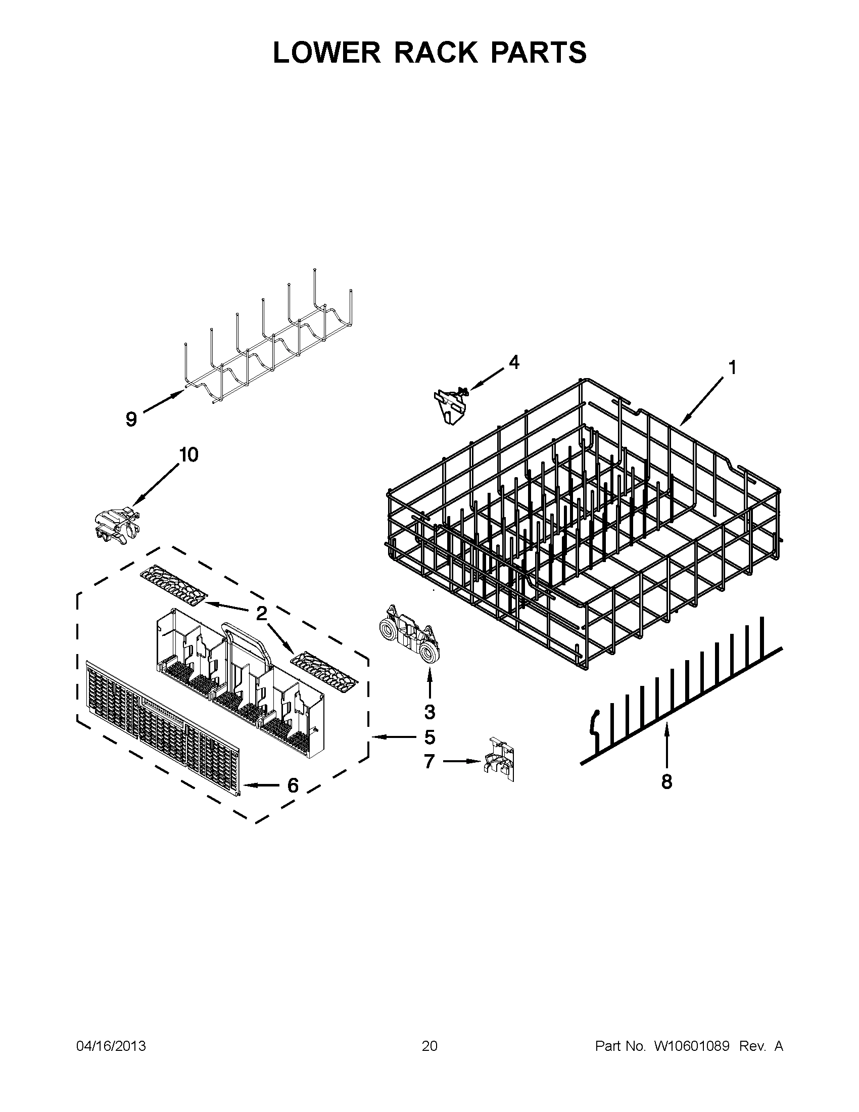 10 - LOWER RACK PARTS