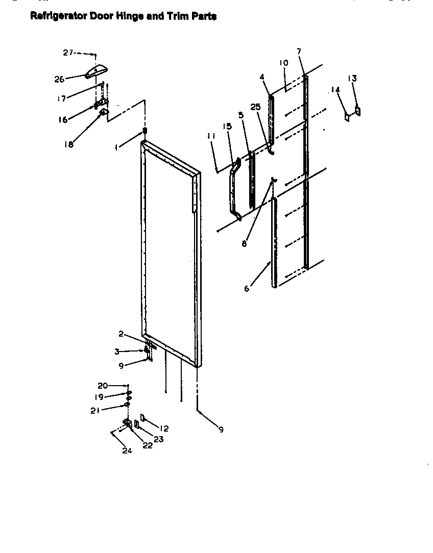 10 - REF DOOR HINGE AND TRIM PARTS