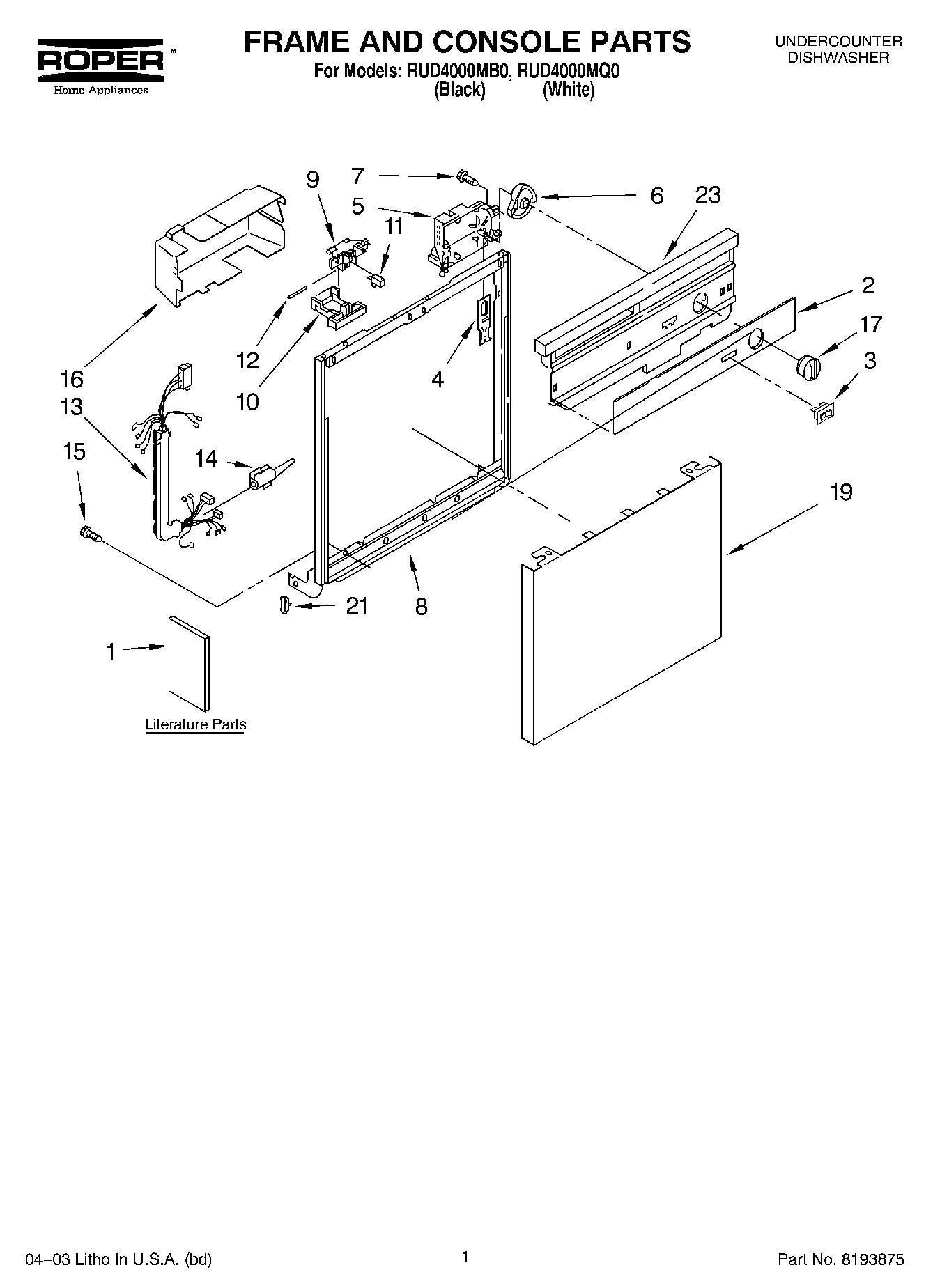 01 - FRAME AND CONSOLE PARTS