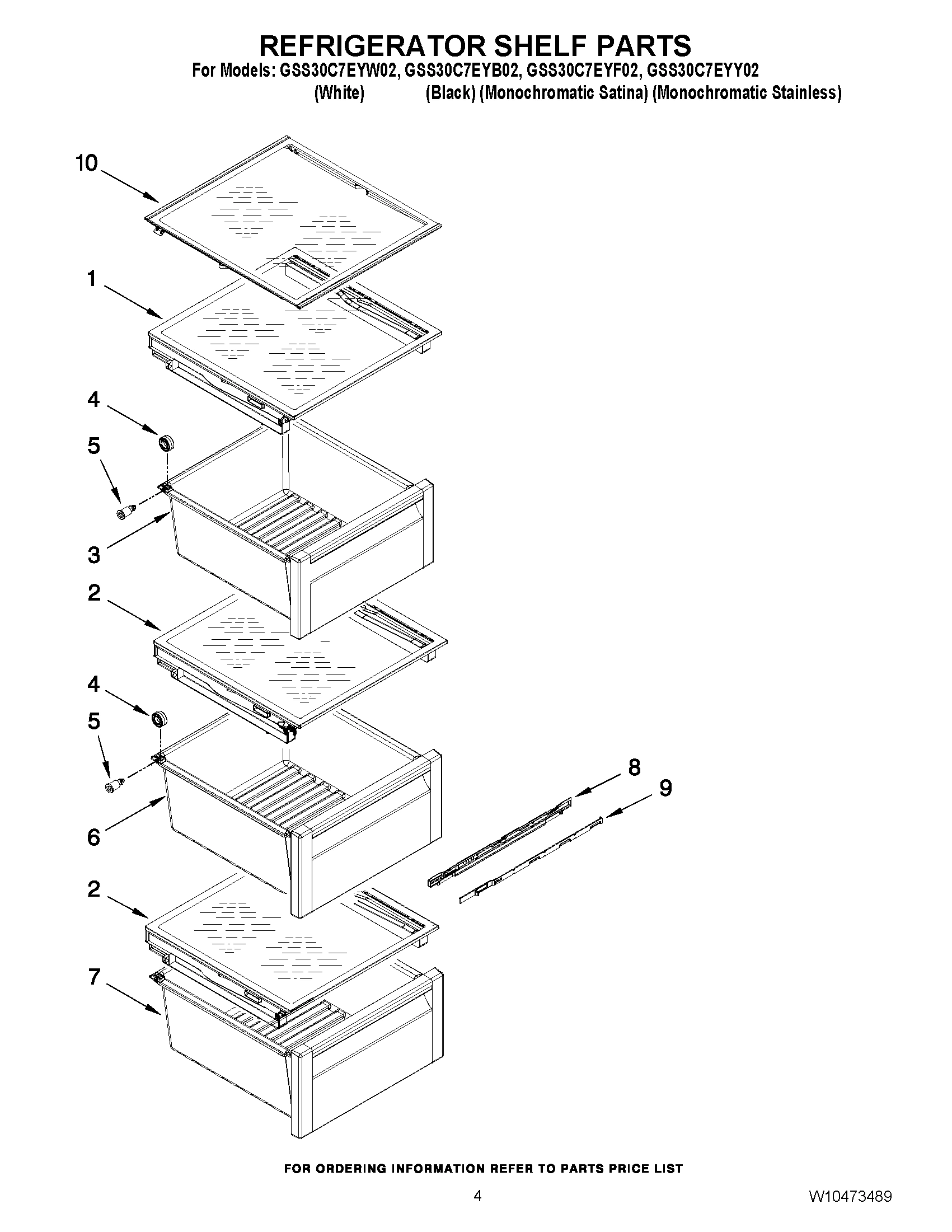 03 - REFRIGERATOR SHELF PARTS