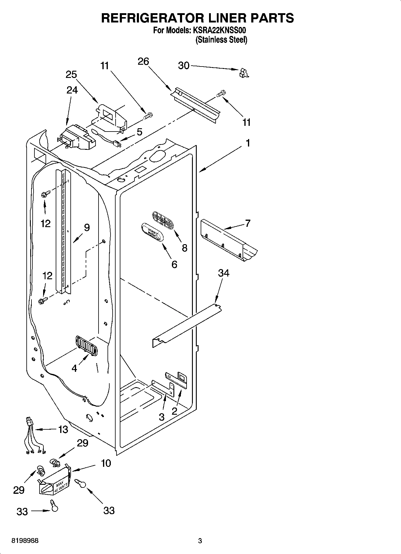 02 - REFRIGERATOR LINER PARTS