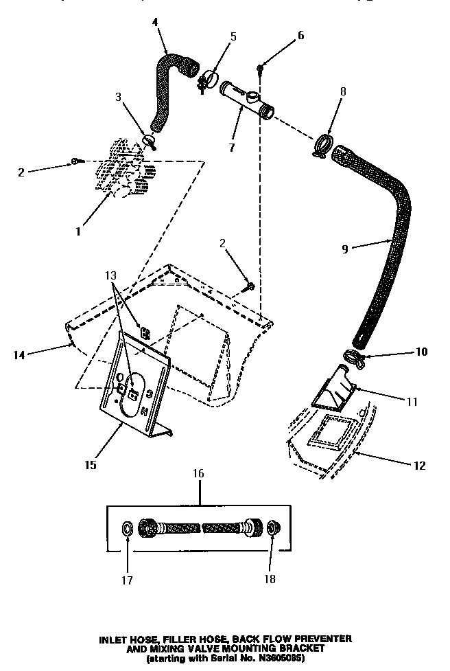 09 - INLET/FILL HOSE/BACK FL PREVENTER & BRKT
