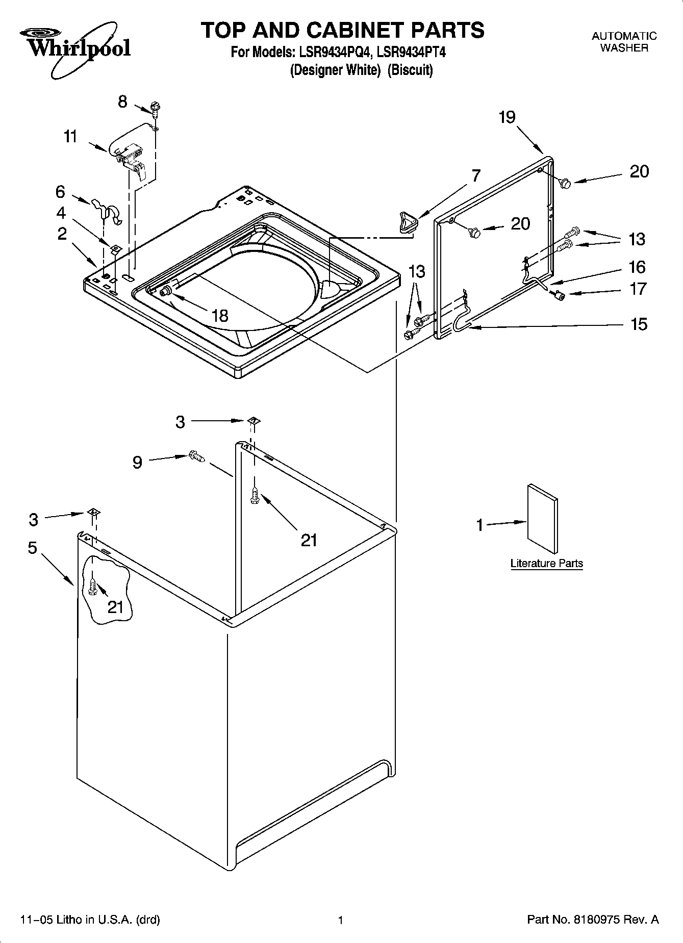 01 - TOP AND CABINET PARTS