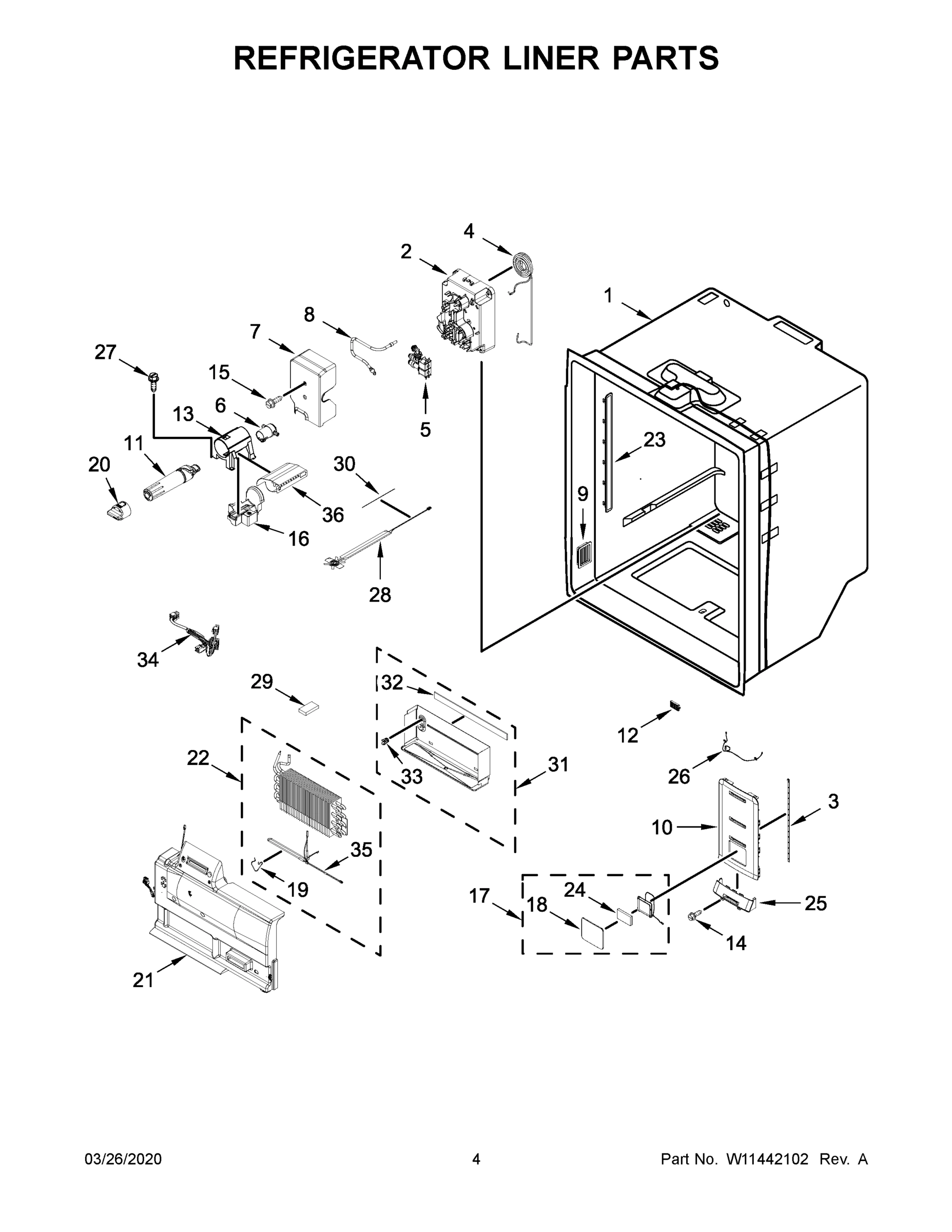03 - REFRIGERATOR LINER PARTS