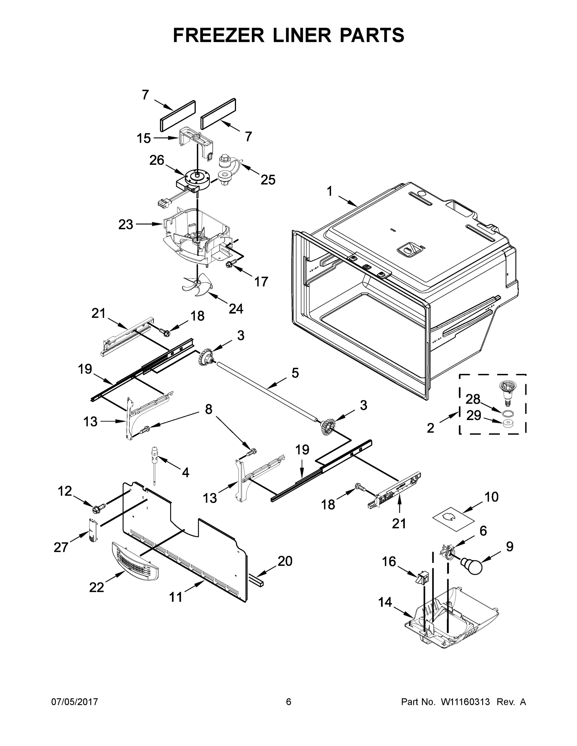 04 - FREEZER LINER PARTS