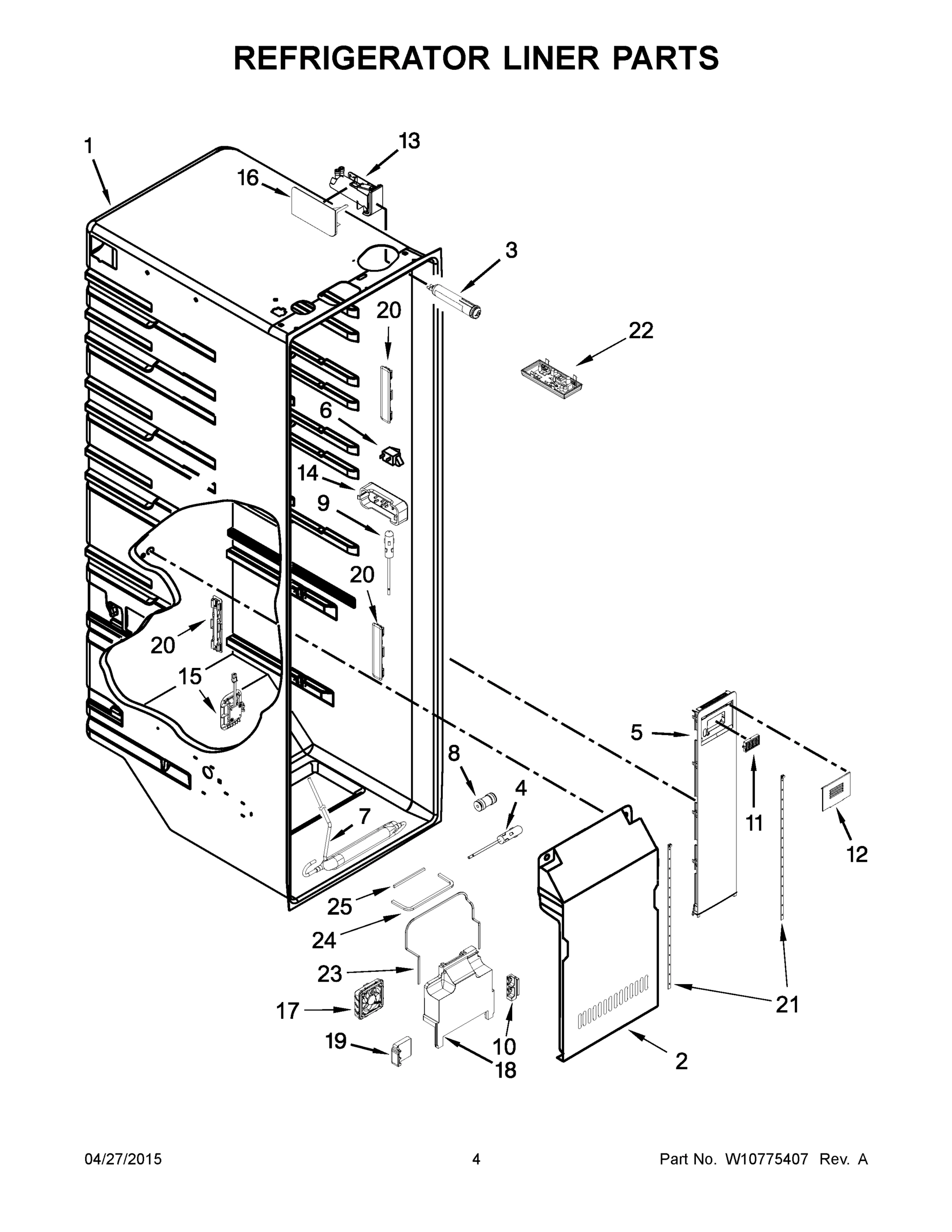 03 - REFRIGERATOR LINER PARTS