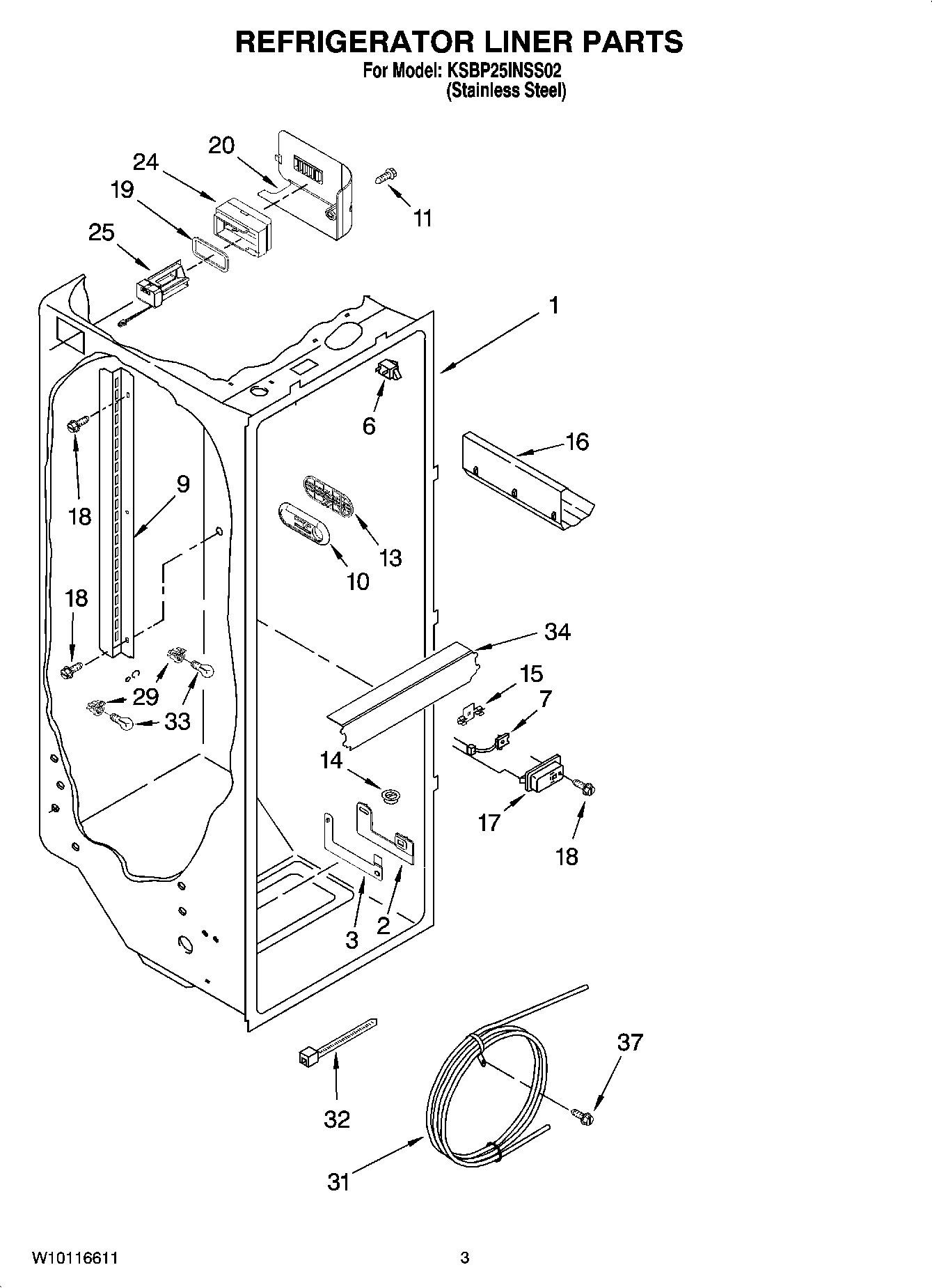 02 - REFRIGERATOR LINER PARTS