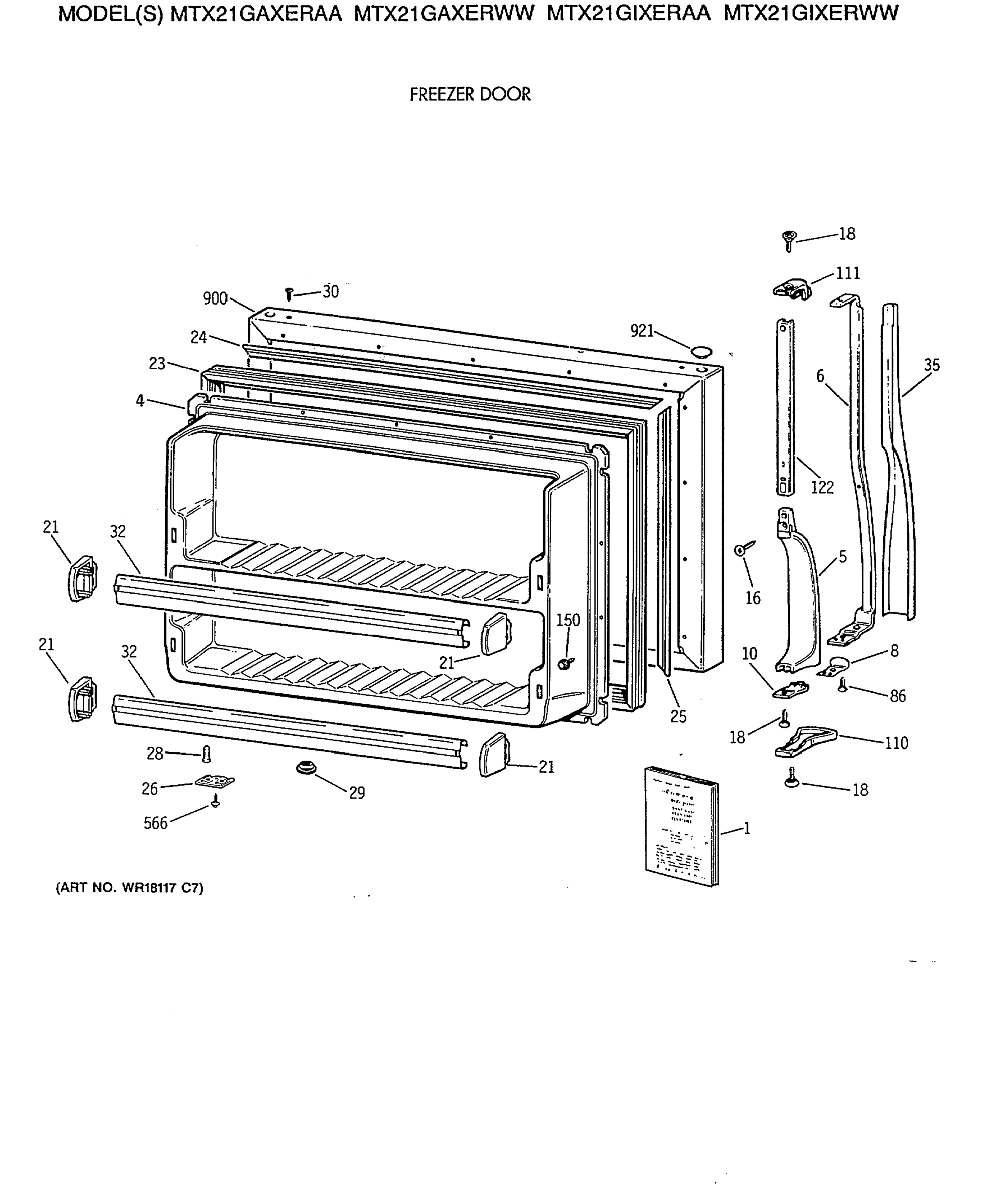 FREEZER DOOR