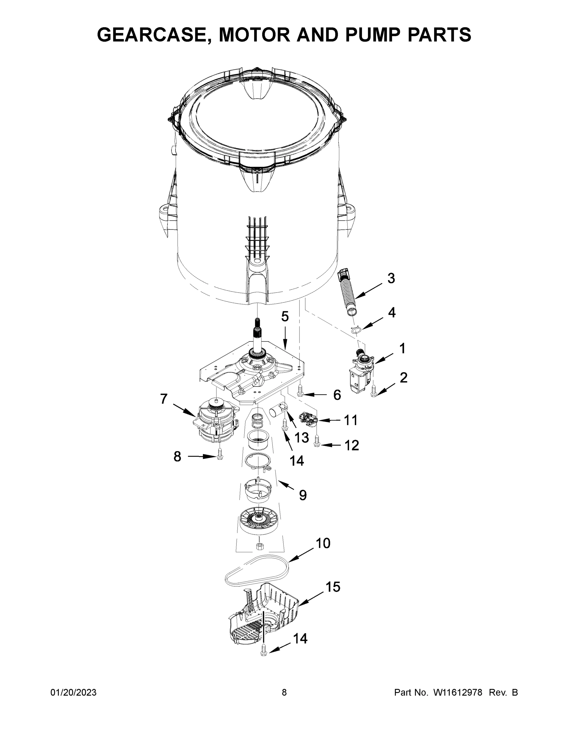 05 - GEARCASE, MOTOR AND PUMP PARTS