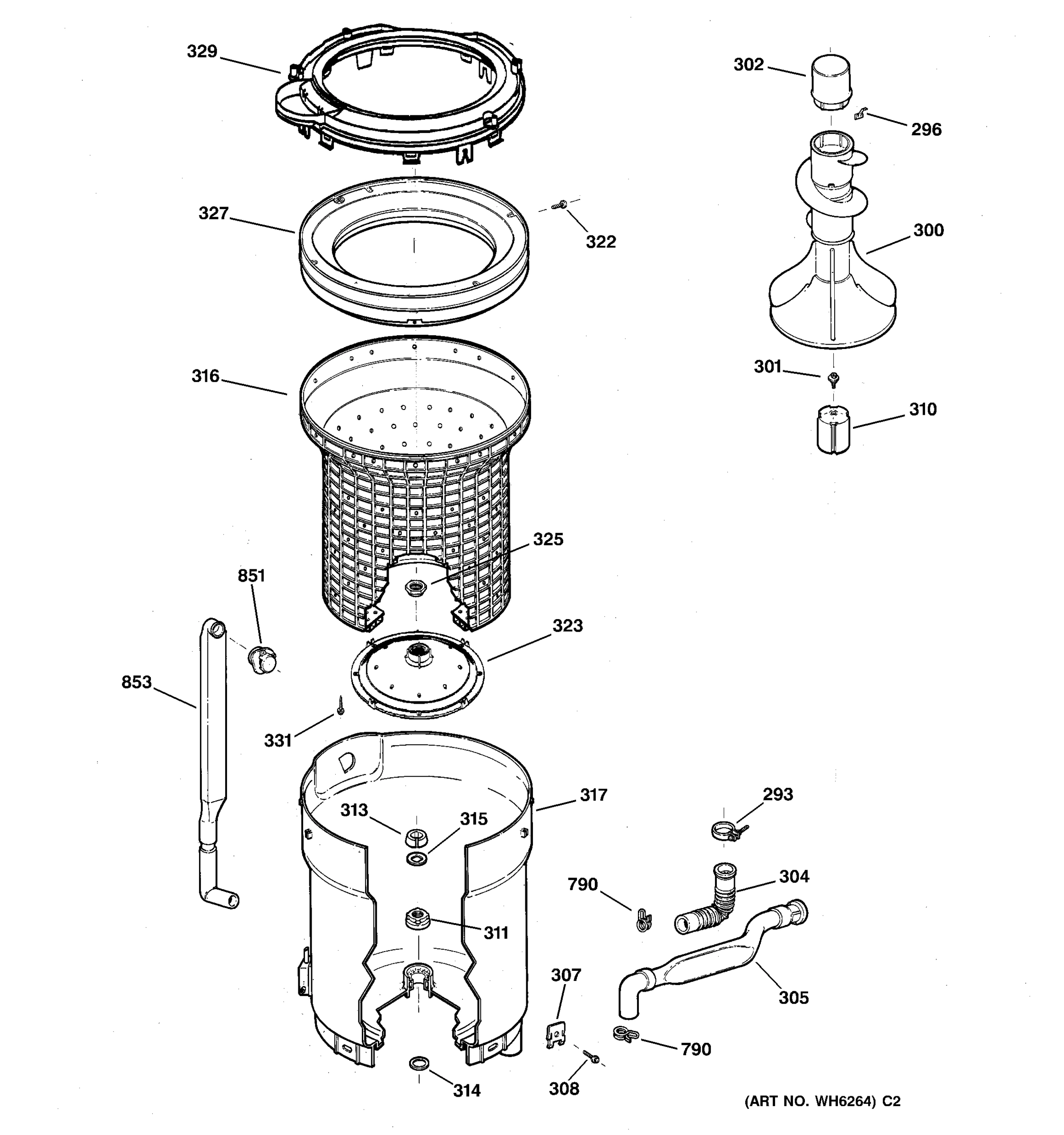 TUB, BASKET & AGITATOR