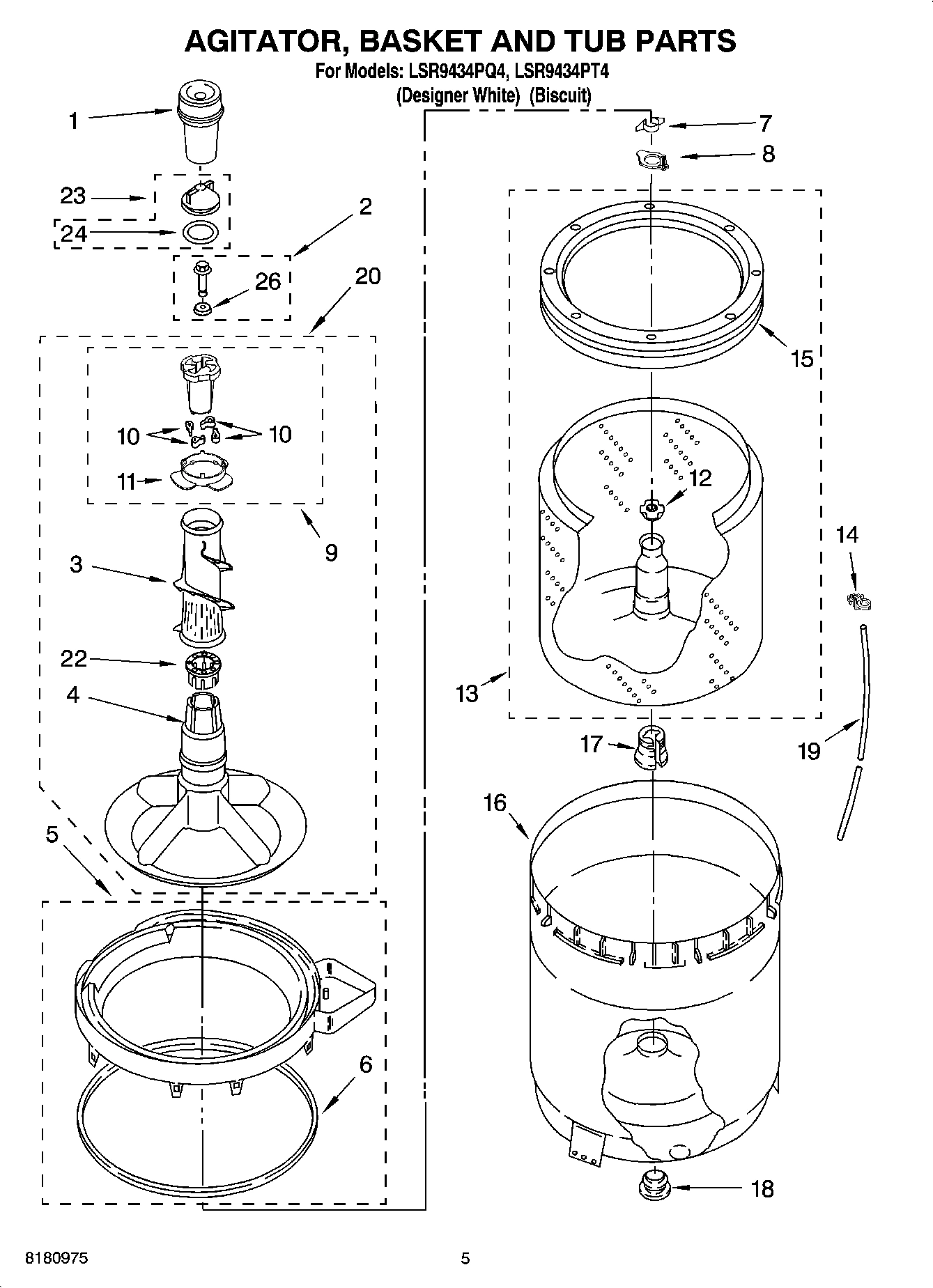 03 - AGITATOR, BASKET AND TUB PARTS