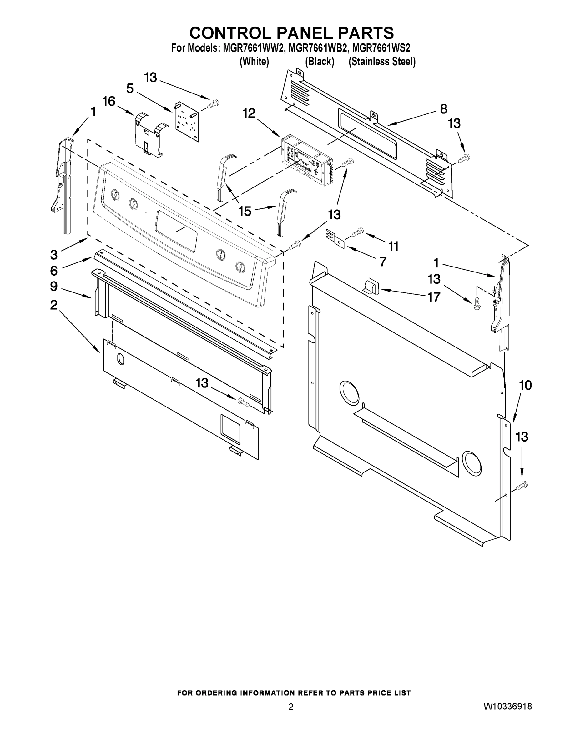 02 - CONTROL PANEL PARTS