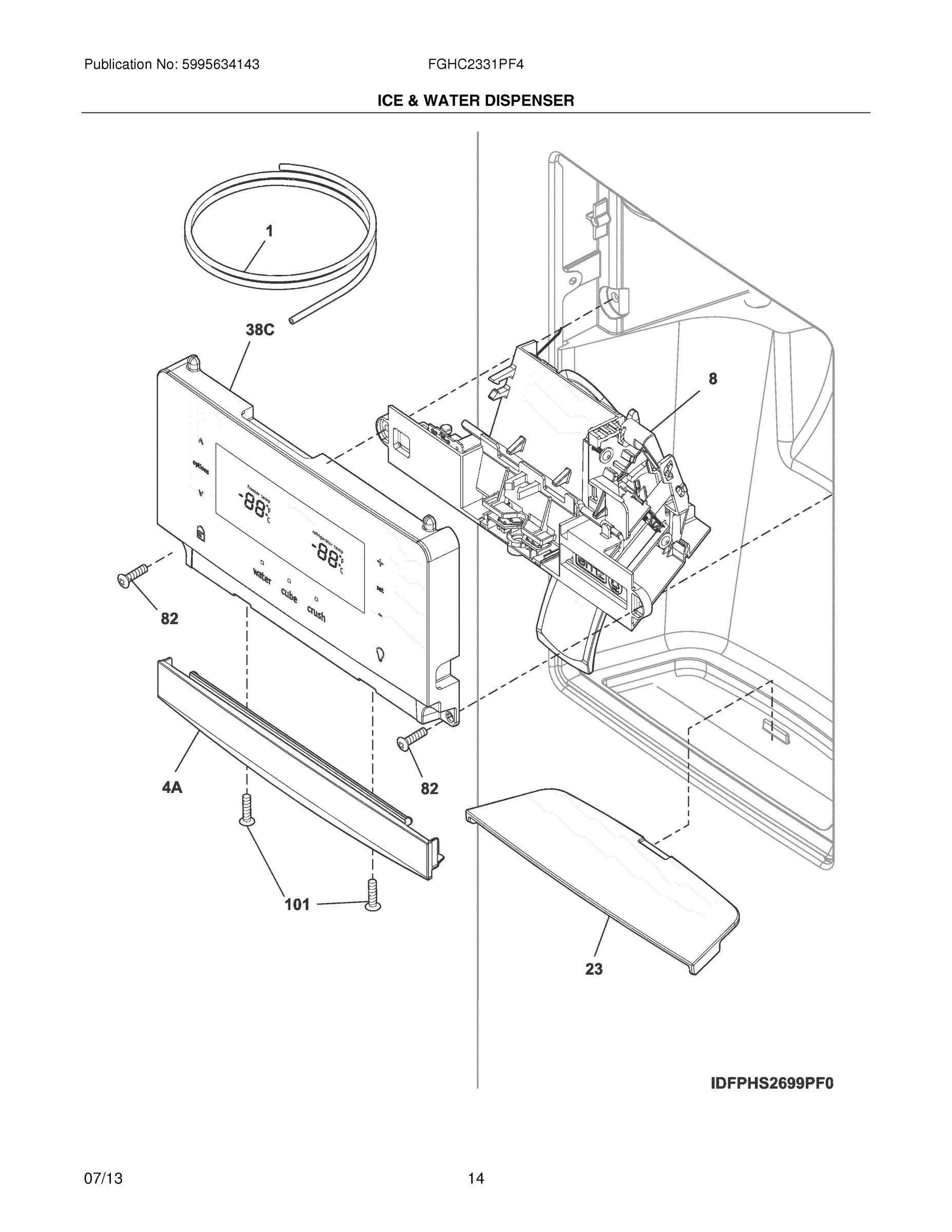 15 - ICE & WATER DISPENSER
