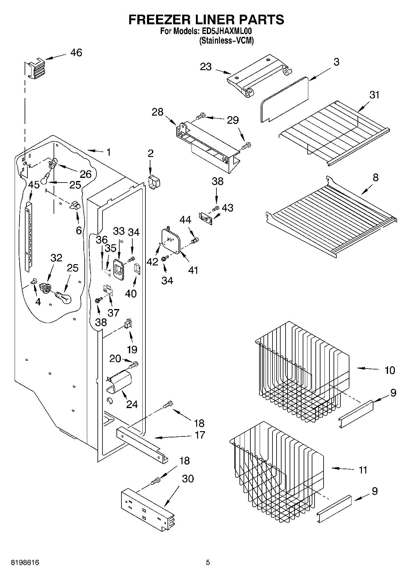 04 - FREEZER LINER PARTS