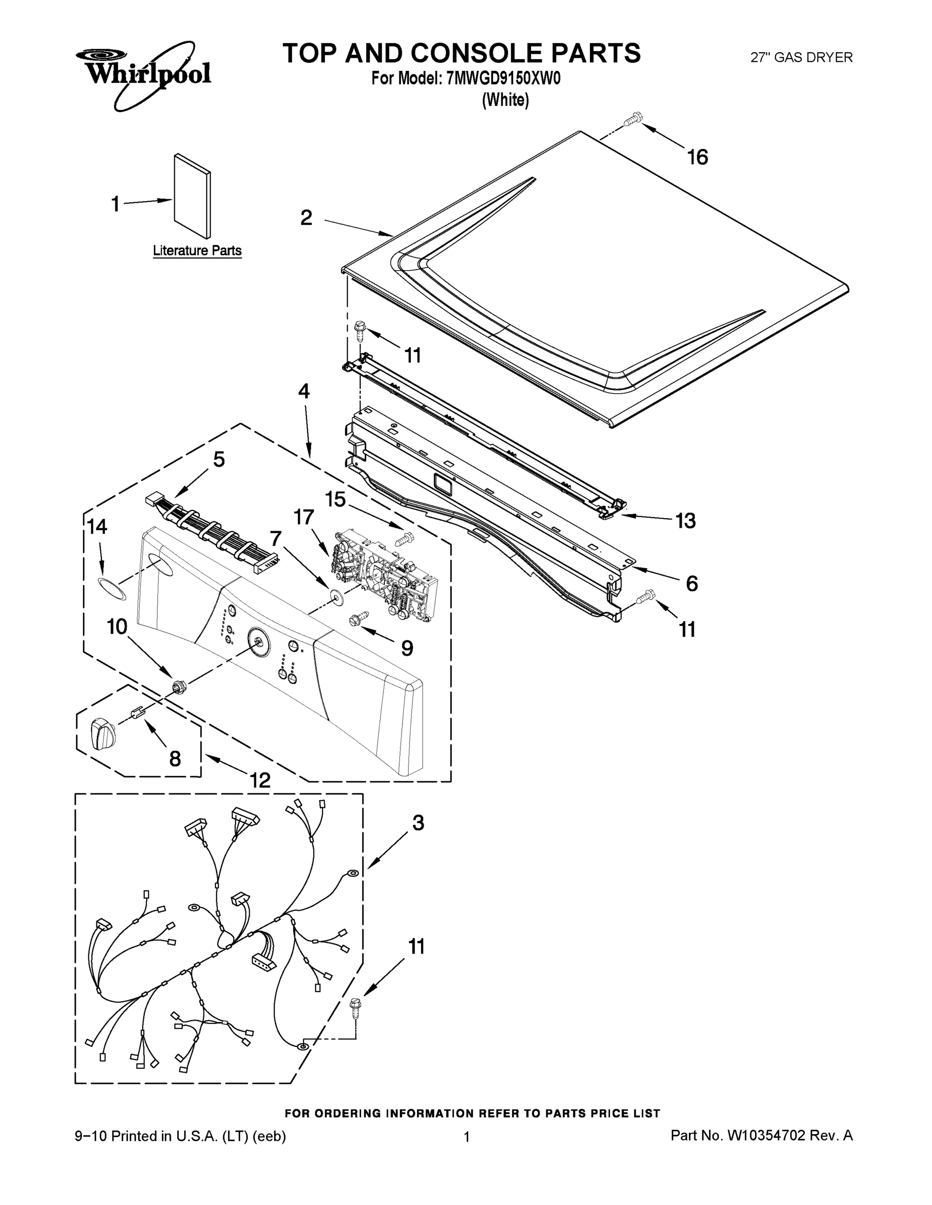 01 - TOP AND CONSOLE PARTS