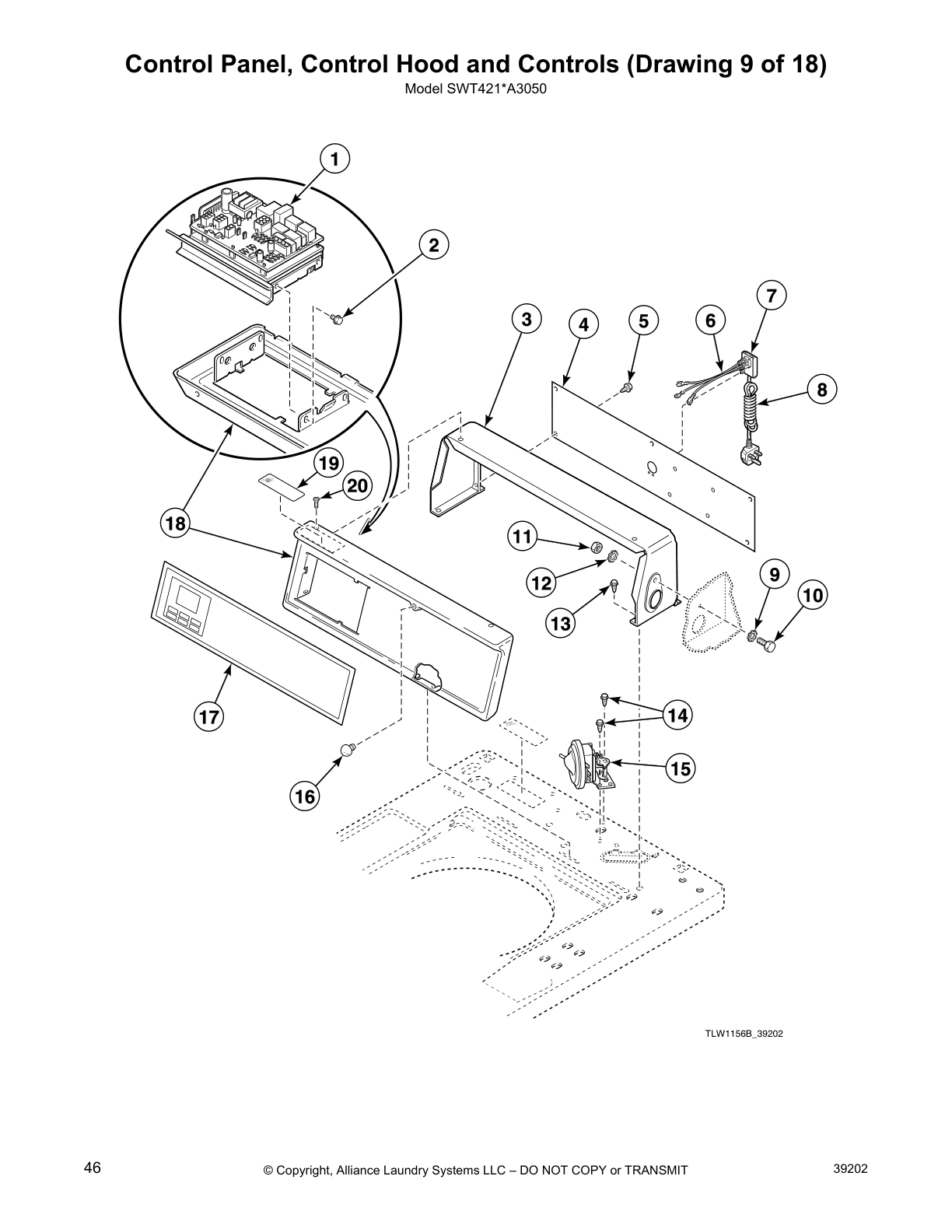 Control Panel, Control Hood and Controls (Drawing 9 of 18)