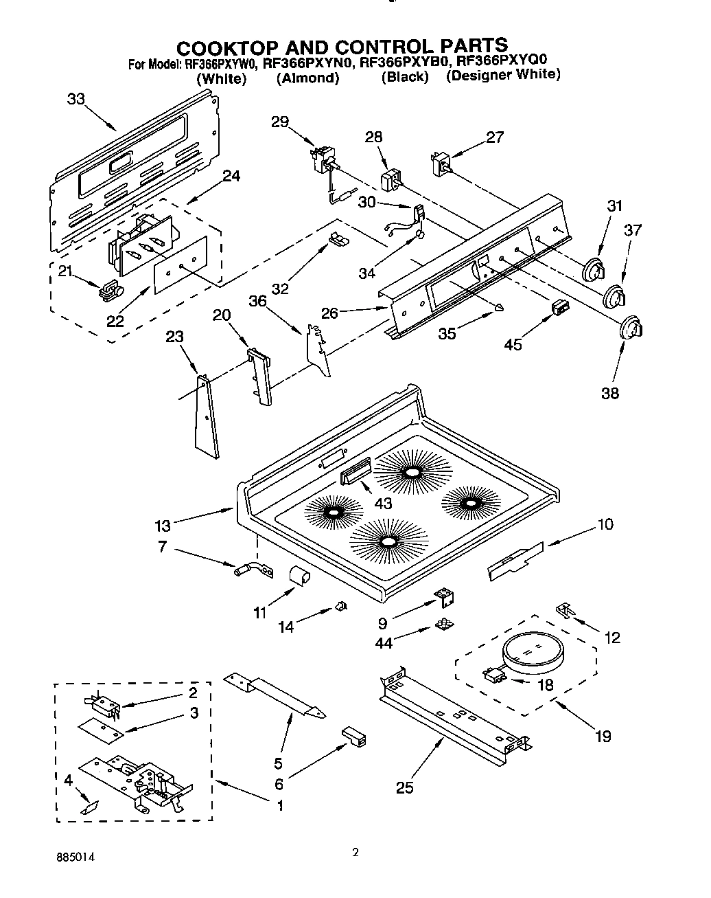 02 - COOKTOP AND CONTROL, LIT/OPTIONAL