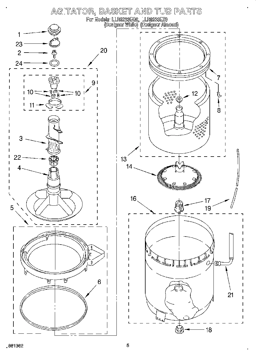 03 - AGITATOR, BASKET AND TUB