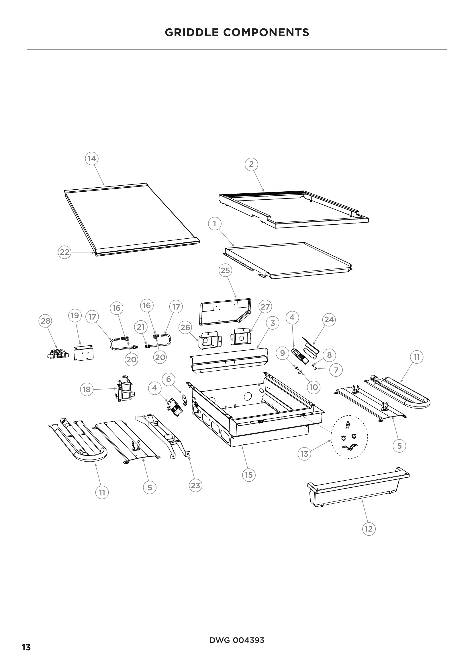 GRIDDLE COMPONENTS