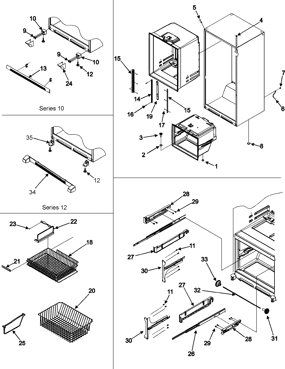 08 - INTERIOR CABINET/TOE GRILLE/FRZ SHELVES