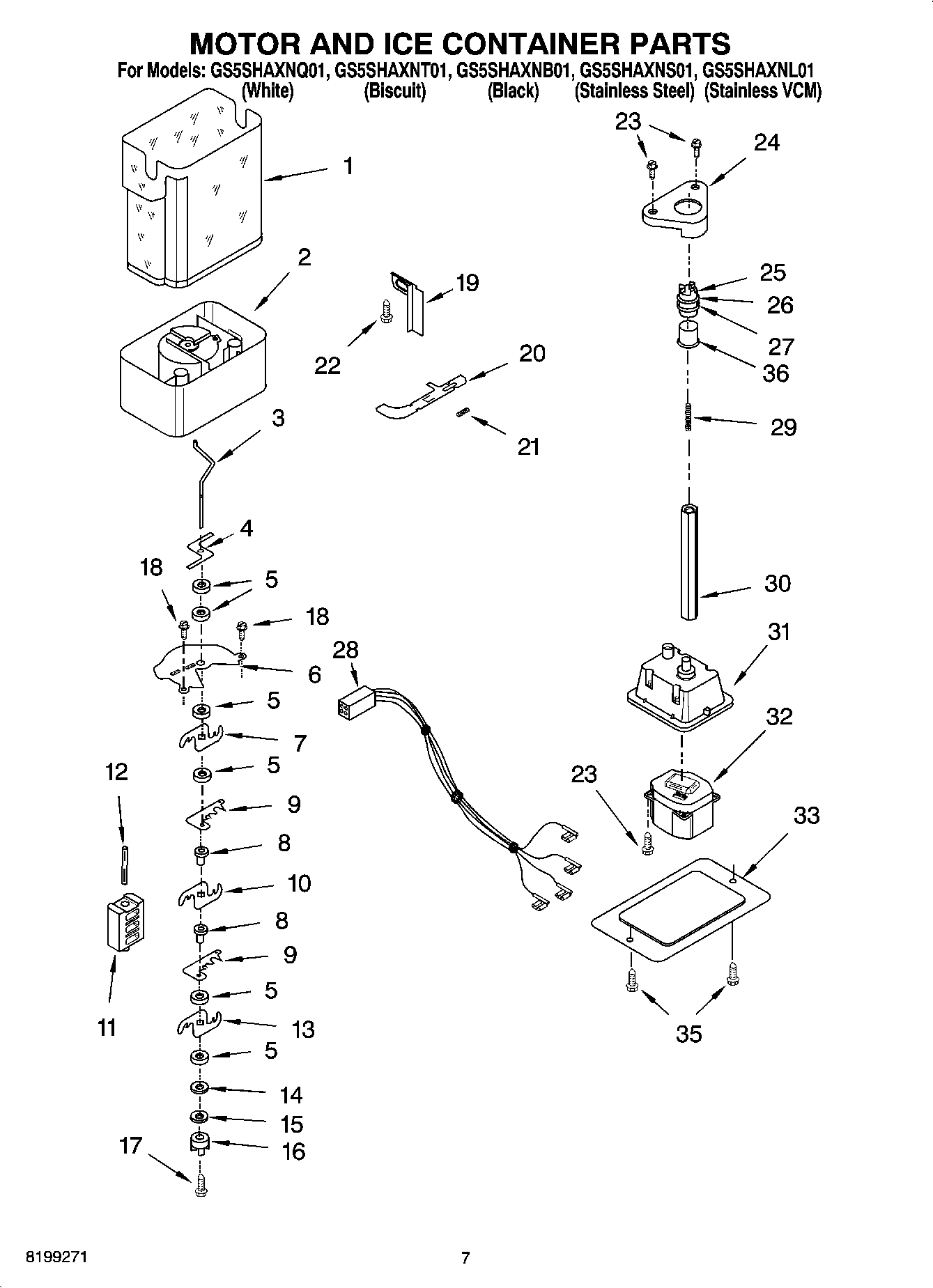 05 - MOTOR AND ICE CONTAINER PARTS