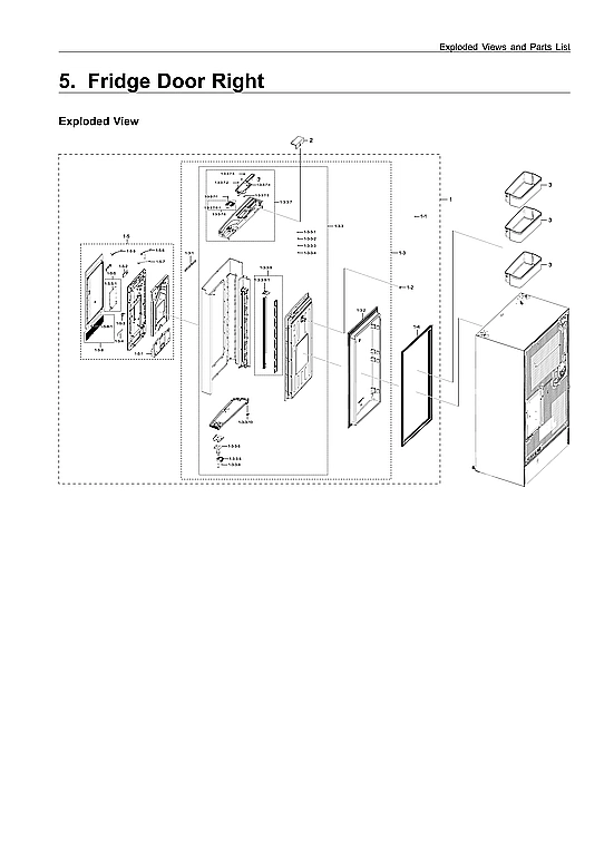 RIGHT REFRIGERATOR DOOR PARTS