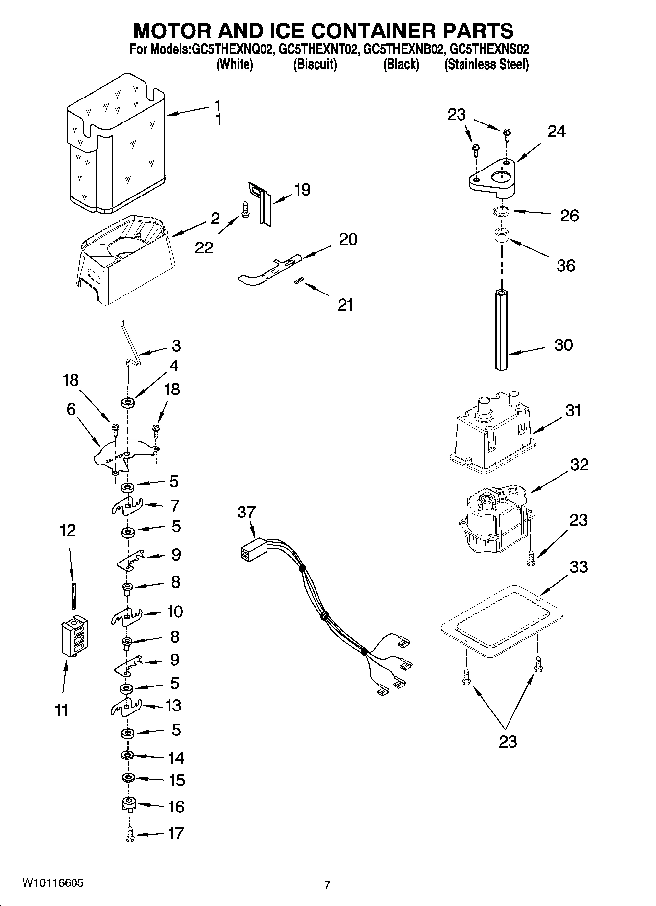 05 - MOTOR AND ICE CONTAINER PARTS