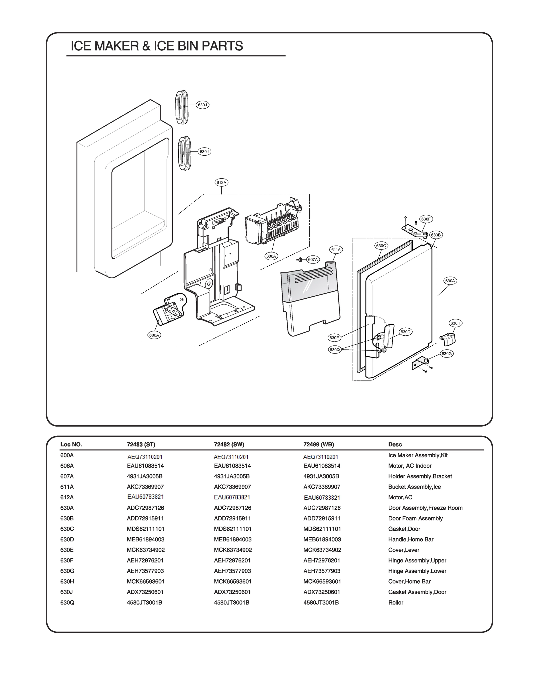 ICEMAKER & ICE BIN PARTS