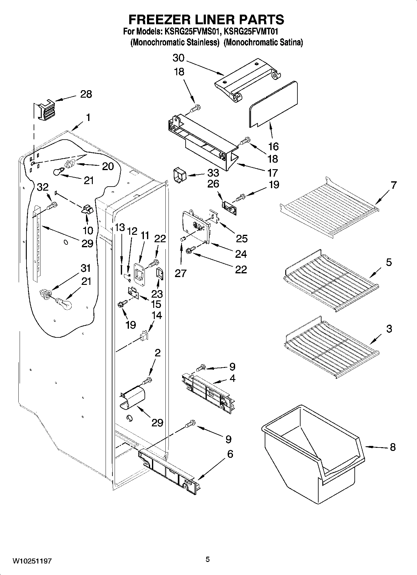 04 - FREEZER LINER PARTS
