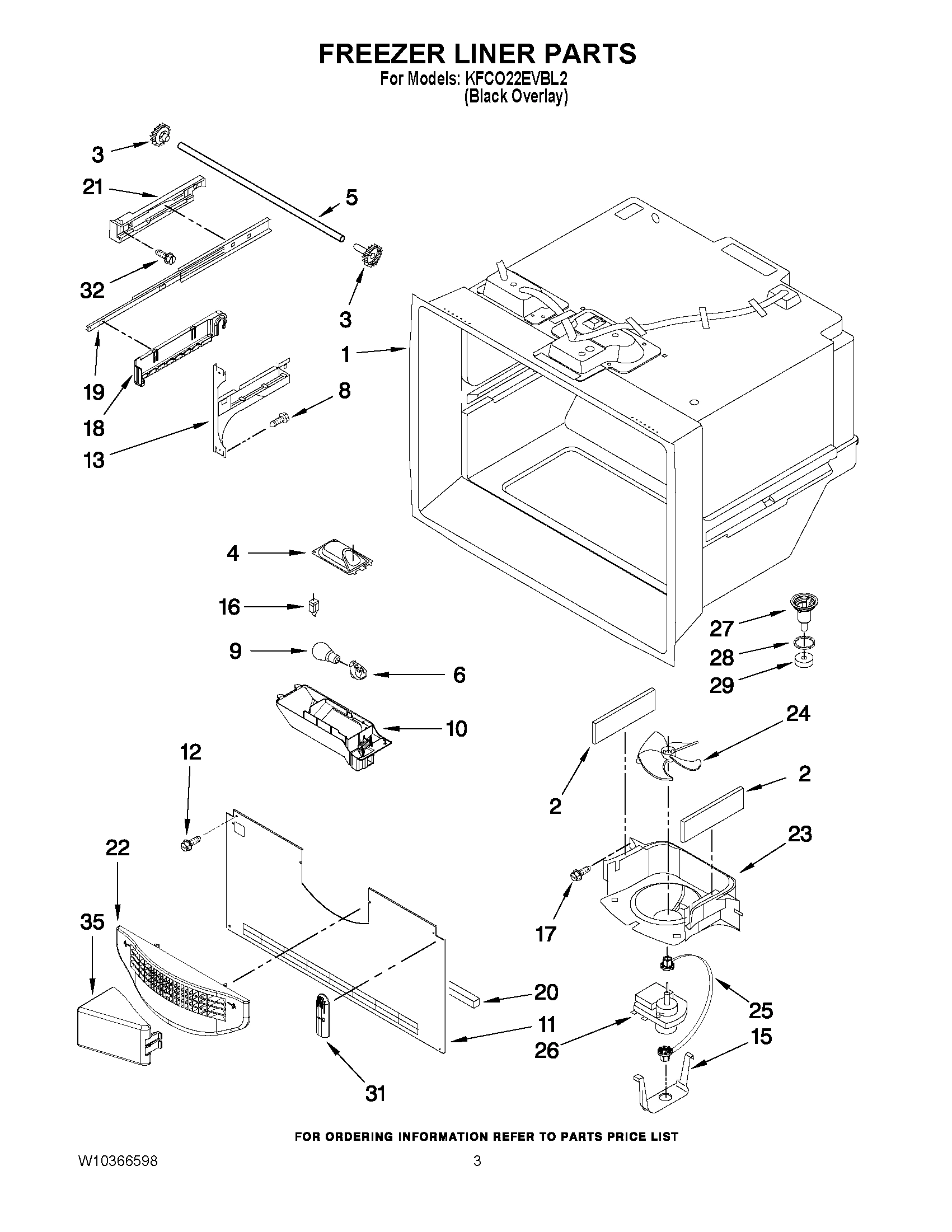 02 - FREEZER LINER PARTS