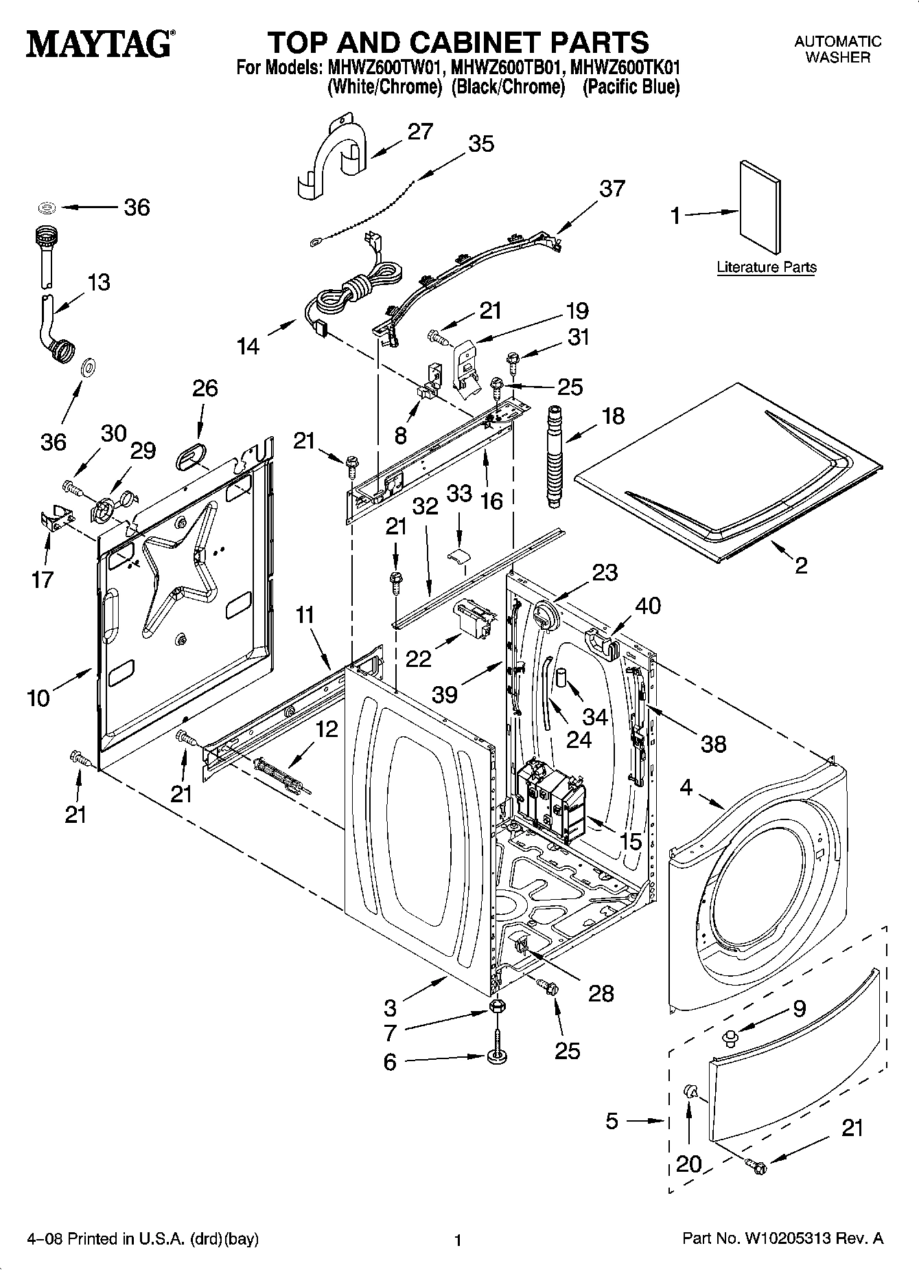 01 - TOP AND CABINET PARTS