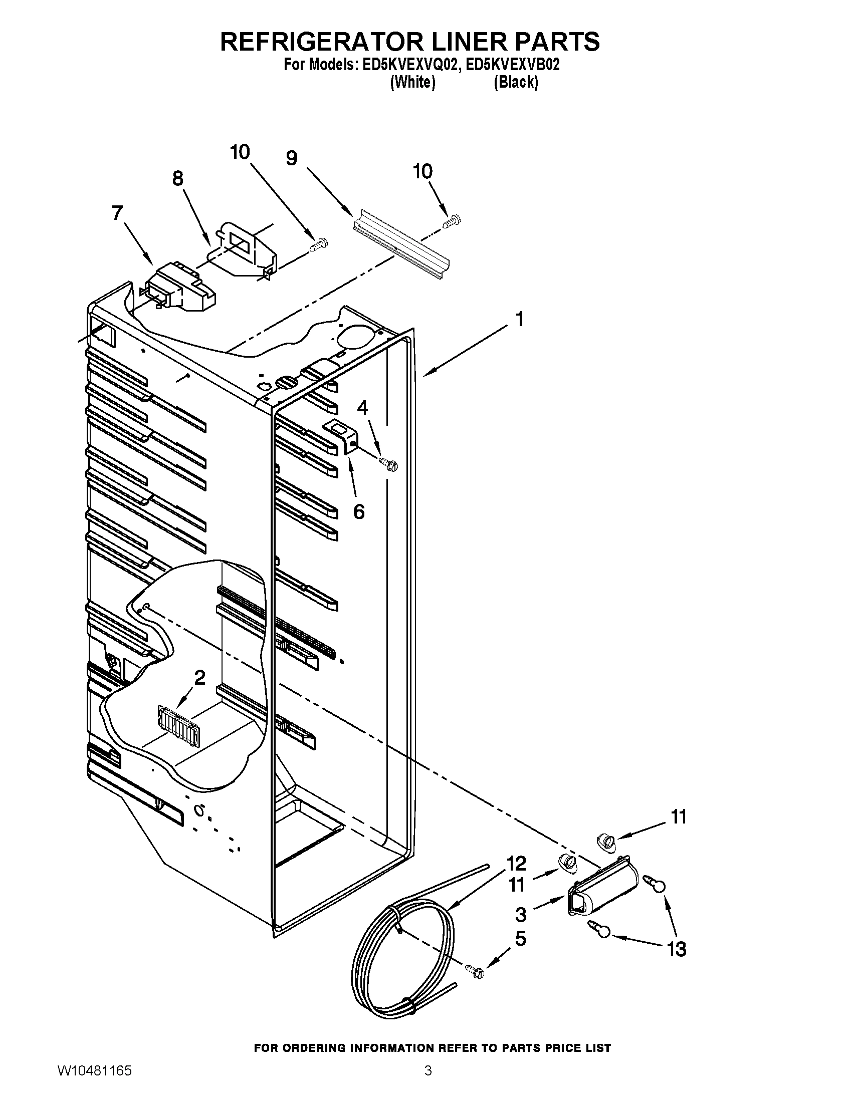02 - REFRIGERATOR LINER PARTS